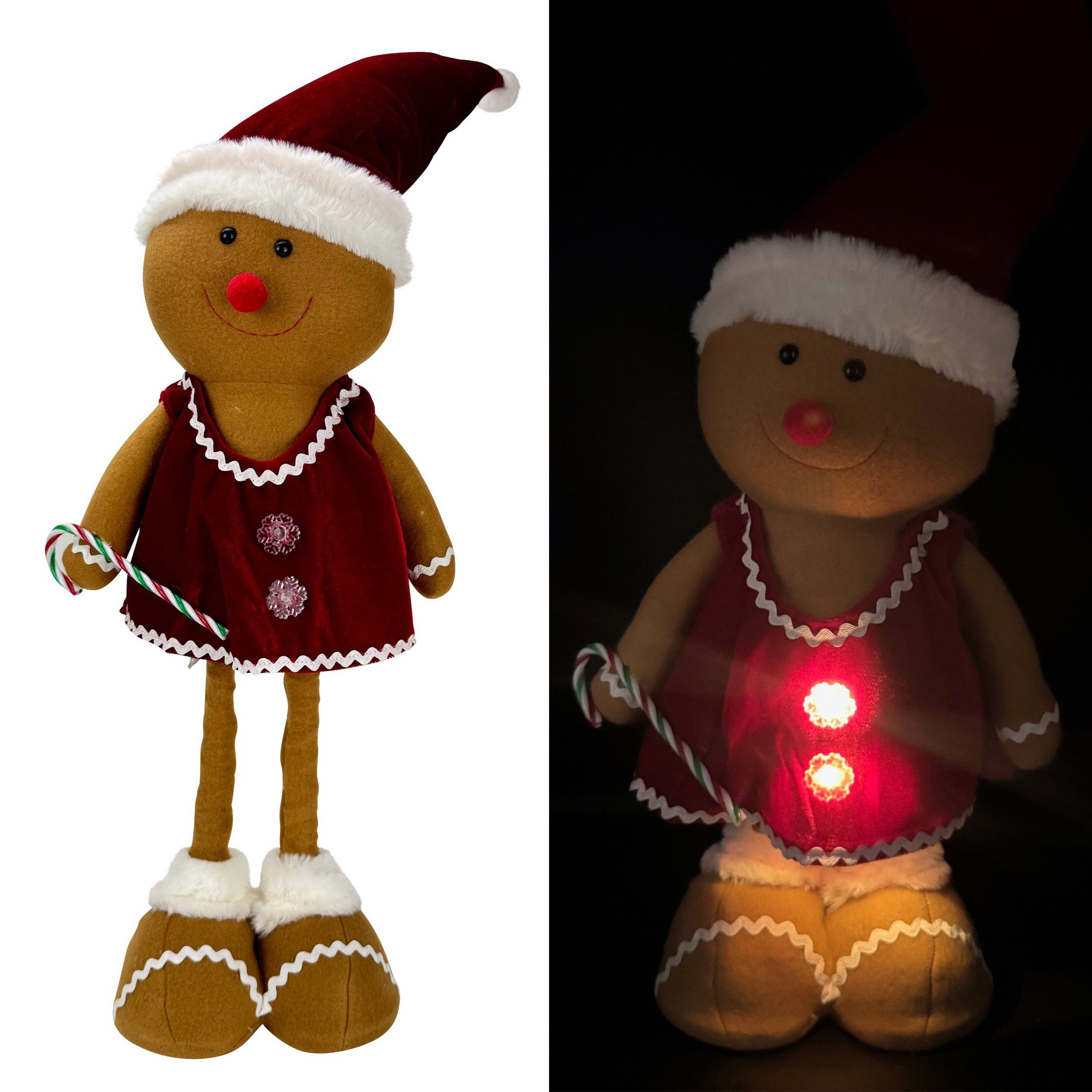 Online-Fuchs Dekofigur Lebkuchenfrau, Lebkuchenmann mit LED-Beleuchtung - W günstig online kaufen