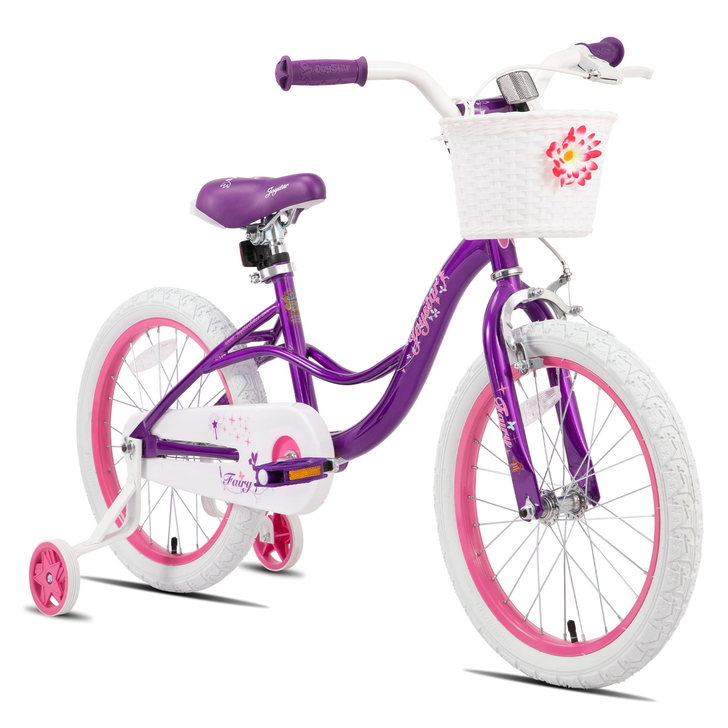 JOYSTAR Kinderfahrrad Mädchen Kinder Fahrrad für Kleinkinder und Kinder Alter 2-8 Jahre alt, mit Stützräder, Handbremse und Korb, Geschenke für Prinzessinnen