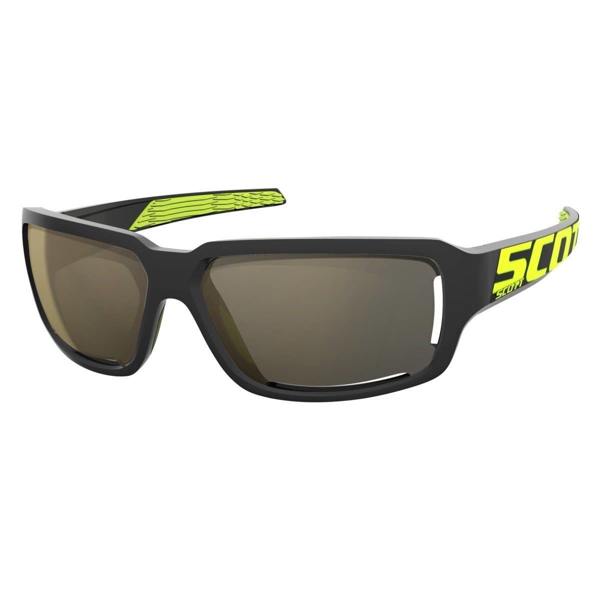 Scott Fahrradbrille Scott Obsess Acs Sunglasses Accessoires Black - Neon Yellow - Gold Chrome