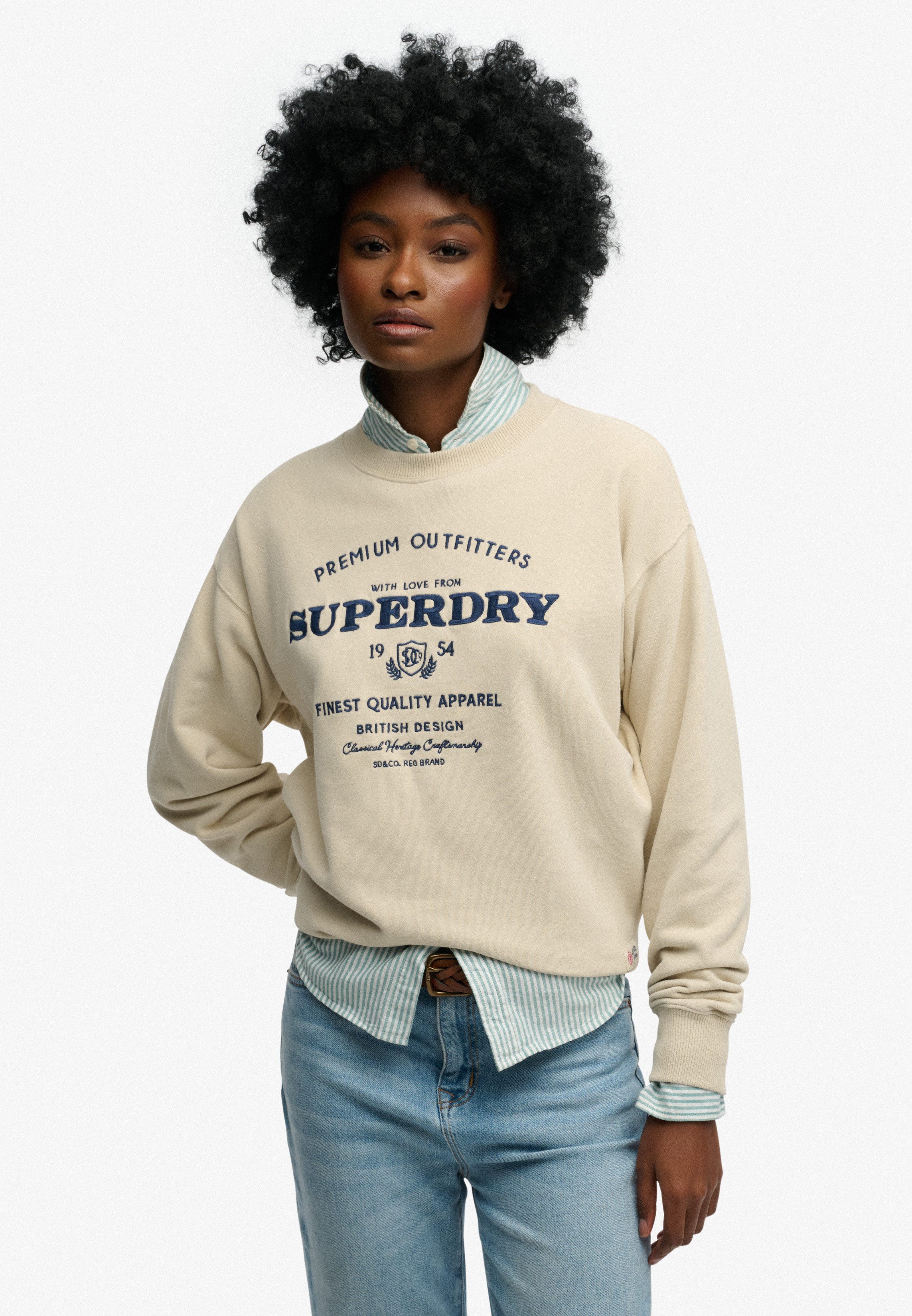 Superdry Sweatshirt LUXE CASUAL EMB LOOSE CREW günstig online kaufen