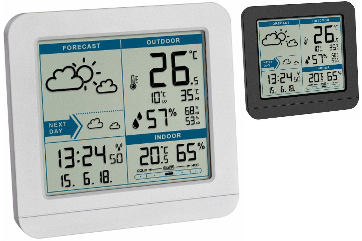 TFA Dostmann digital mit Außensender SKY TFA 35.1152 Funkuhr Funkwetterstation