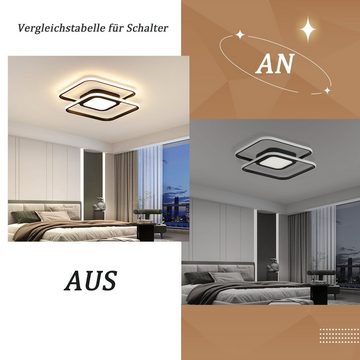 ZMH LED Deckenleuchte Deckenlampe Dimmbar Modern 48W mit Fernbedienung Flur, NachtlichtTiming, 3000-6500k, Augenschutz