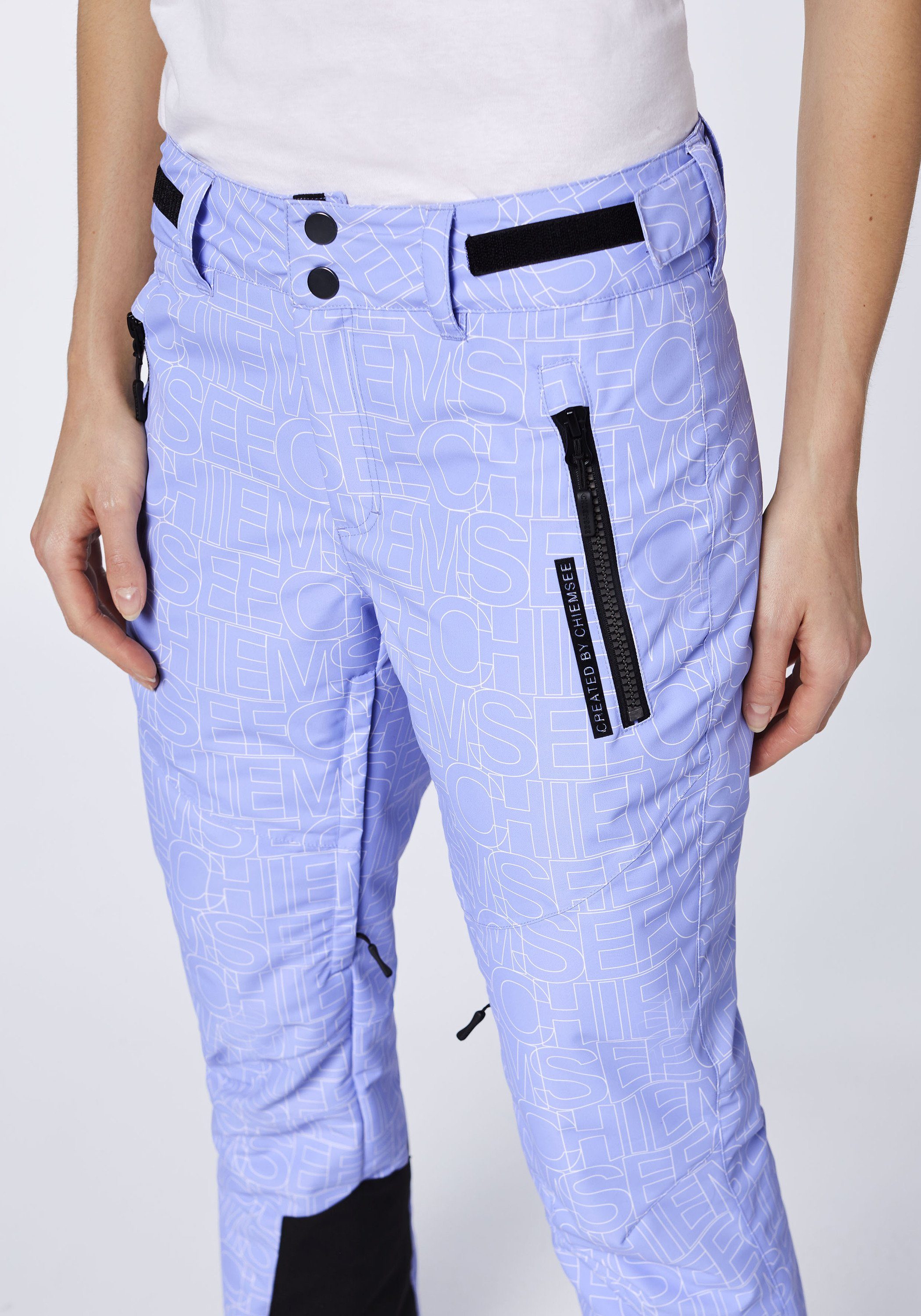 Slim-Fit Allover-Muster 1 Sporthose Medium Blue/White Chiemsee Skihose mit