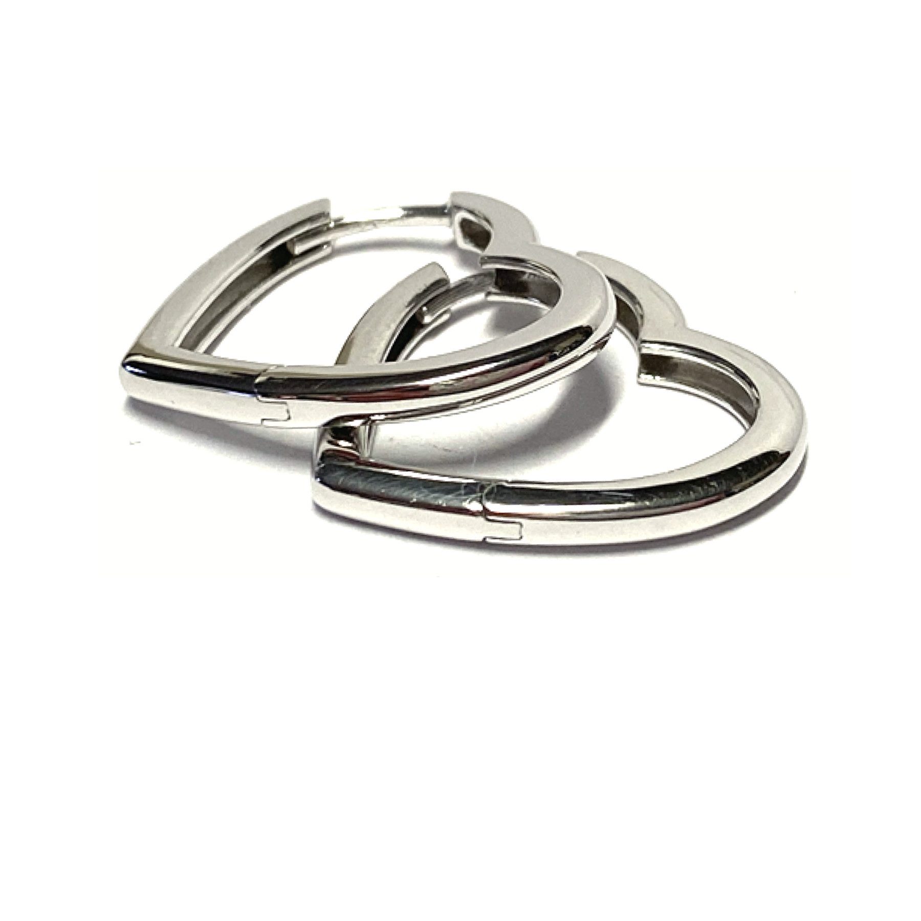 Paar Creolen Ohrring 925 Silber rhodiniert Herz Scharniercreole Silbercreole Creole