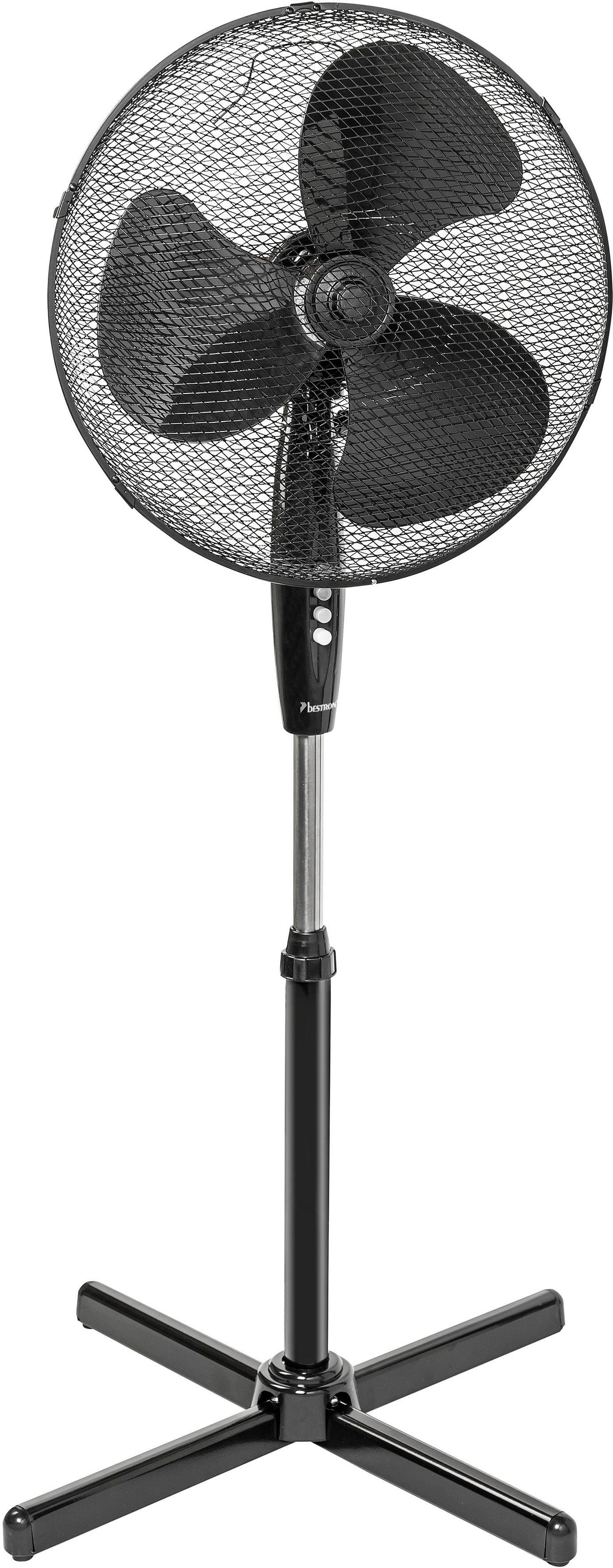 bestron Standventilator mit Schwenkfunktion, Höhe: 122 cm, Ø 45 cm, 45 Watt, Schwarz