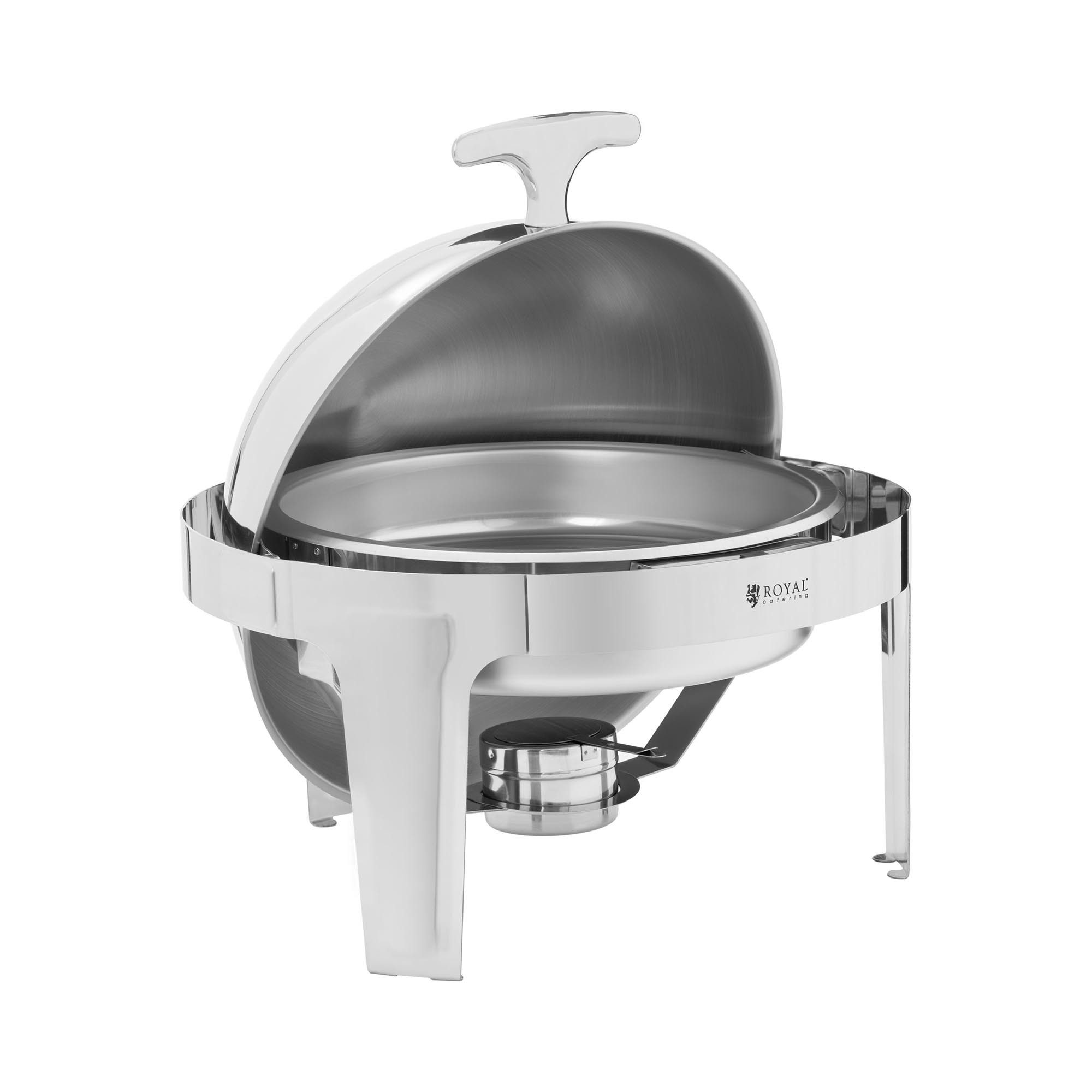 Royal Catering Speisenwärmer Chafing Dish rund 5,8Ll Warmhaltebehälter