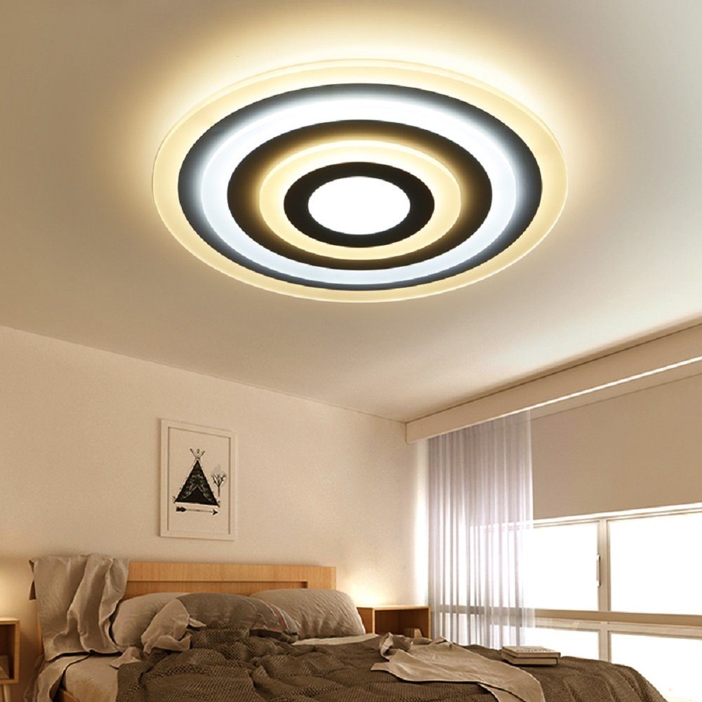 Euroton LED Deckenleuchte LED Deckenleuchte Deckenlampe 80*65*9 Fernbedienung dimmbar, LED fest integriert, kalt-warm 7000k-3000k stufenlos einstellbar, Mit Fernbedienung steuerber