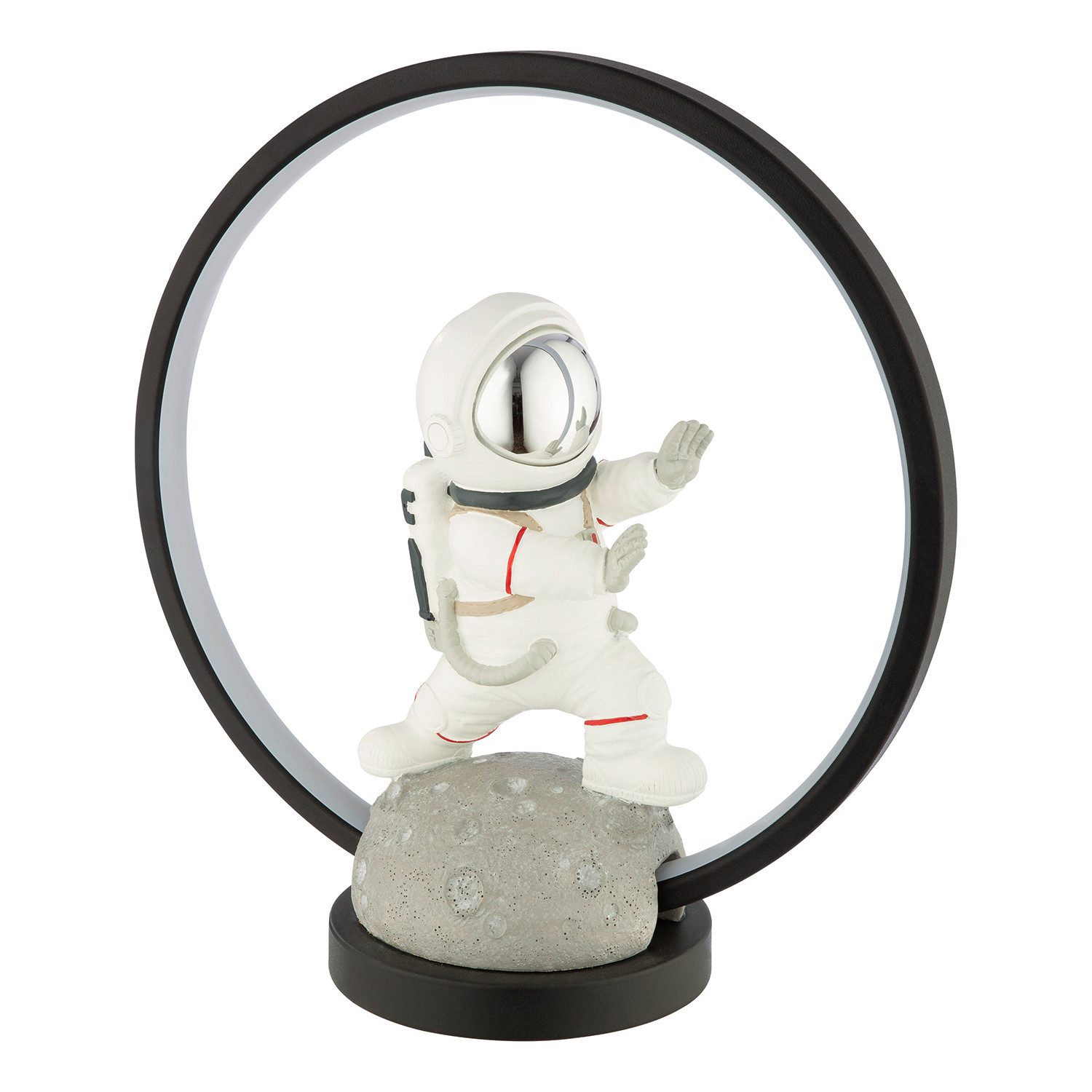 GILDE Tischleuchte KARATE Leuchte (LED) - grau, schwarz - Kunstharz - Höhe 33,5cm, Tischlampe - Schreibtischlampe - Nachttischlampe