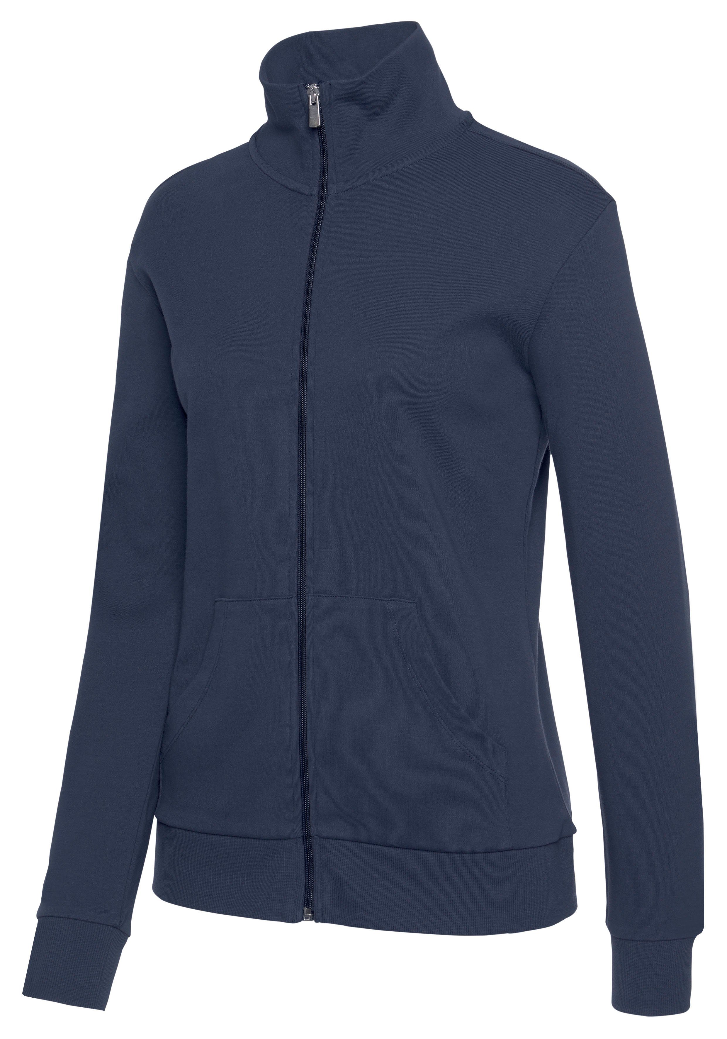 Sweatjacke Logostickerei Loungewear Bench. mit Loungewear, marine Stehkragen, Loungeanzug am