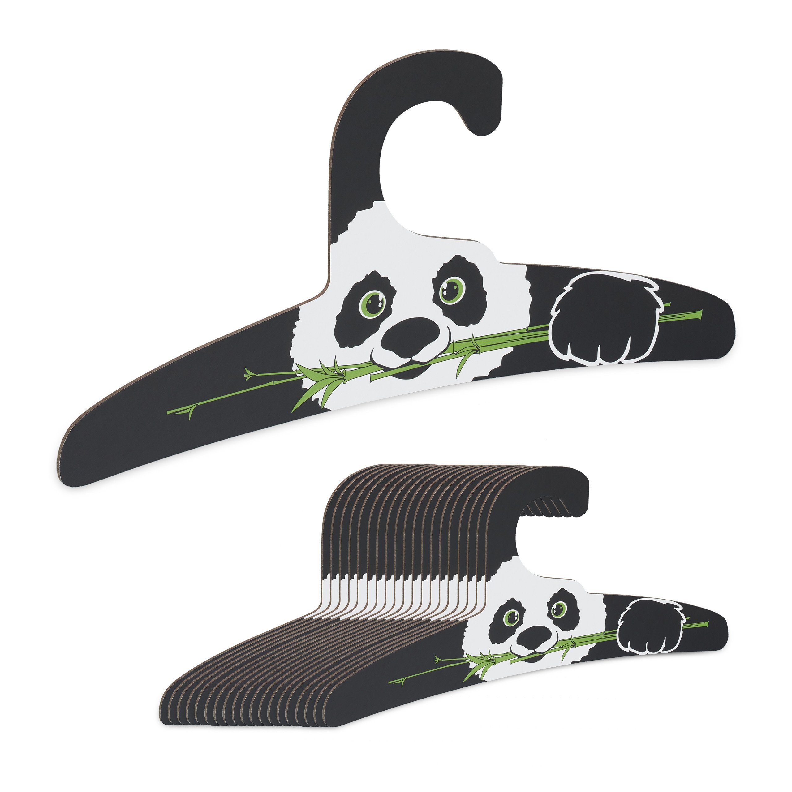relaxdays Kleiderbügel 20er Set Kinderkleiderbügel Panda günstig online kaufen