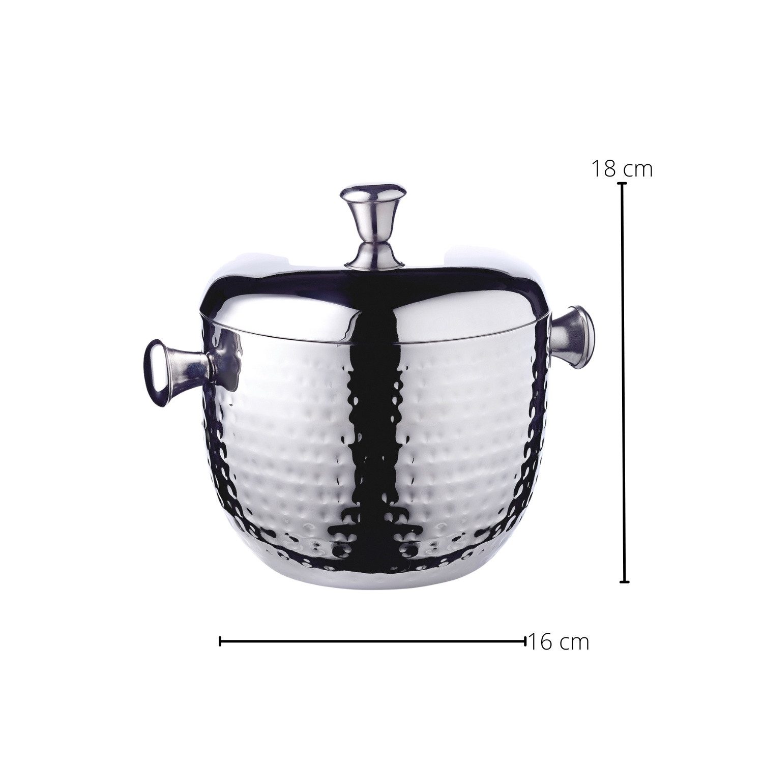 EDZARD Eiseimer Rico, Silber-Optik, gehämmert, Inkl. Deckel und Zange, H 18 cm