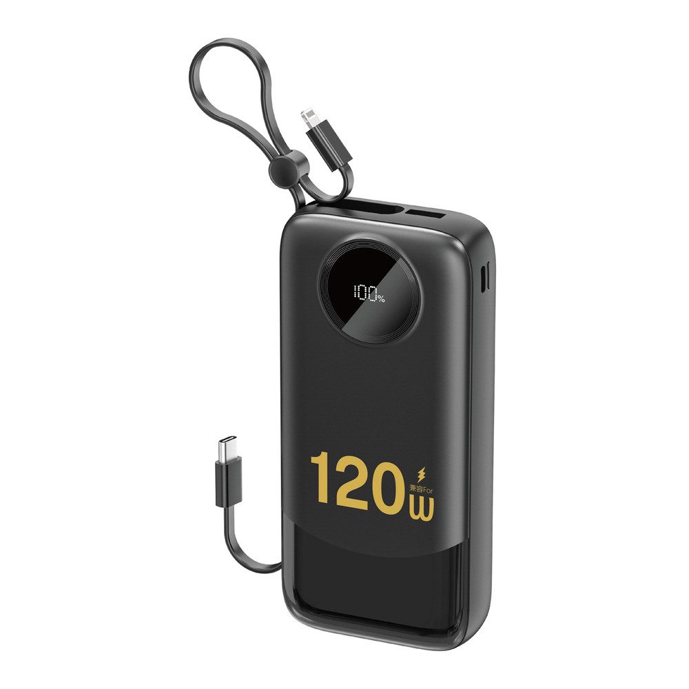 Dudao Akkupack Ladekabel Powerbank 20000 mAh (1 St), Eingebaute Kabel, Schnellladung, LED-Anzeige