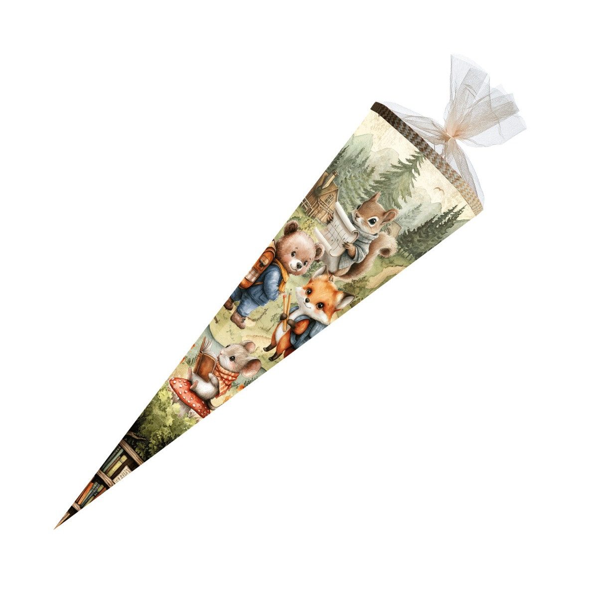 Nestler Schultüte Nestler Schultüte Tierischer Schulstart 85cm mit Tüllverschluss