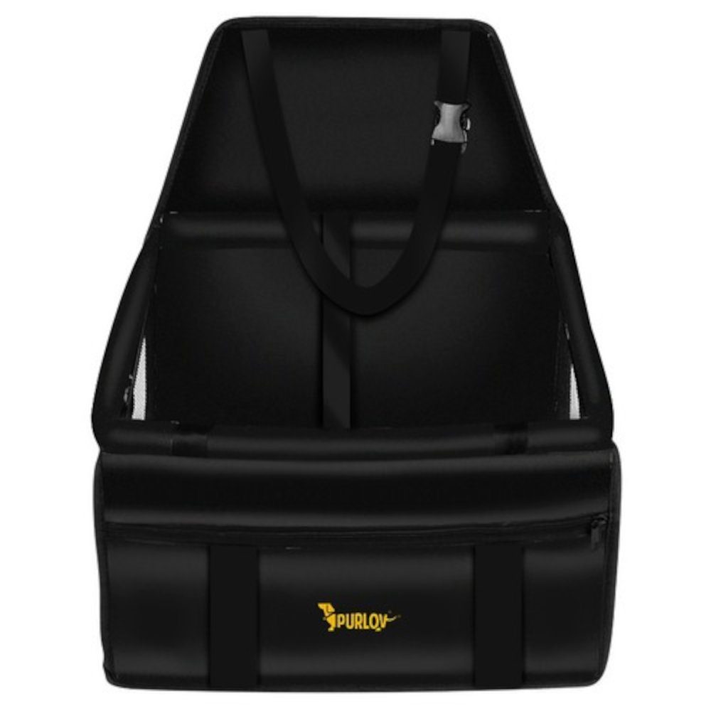 Purlov Tierkorb Hundetransportsitz Transportsitz, wasserdicht, längenverstellbaren Gurte 40 x 30 x 40 cm schwarz Hund