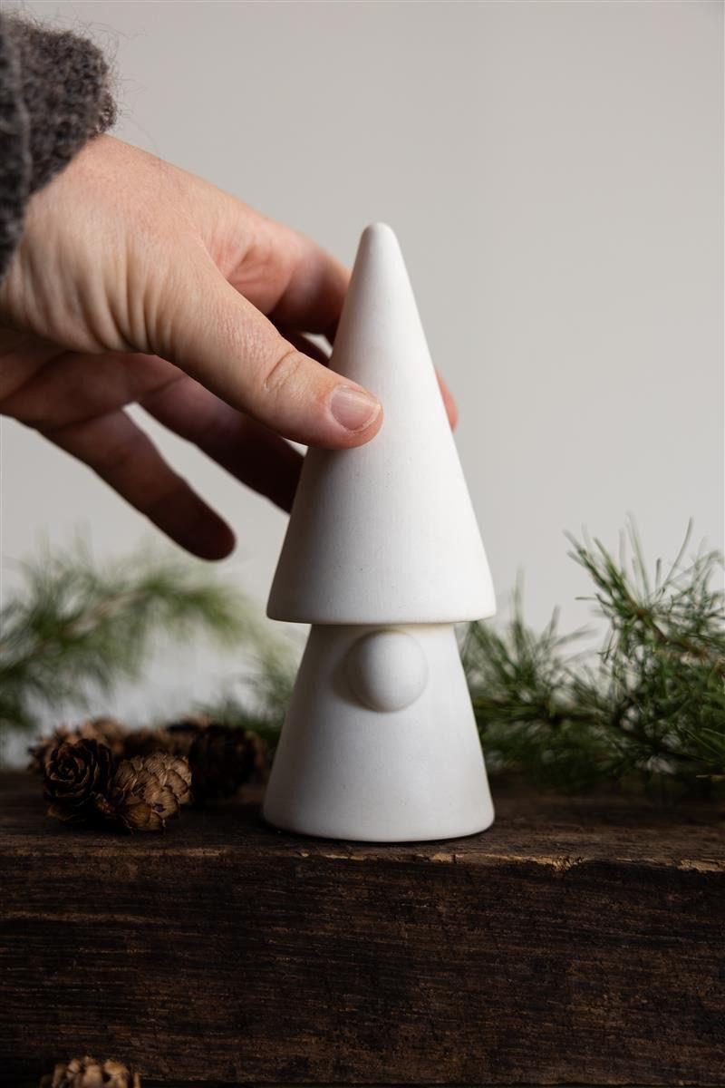 Storefactory Scandinavia Dekoobjekt Dekoobjekt Santa EVERT L Keramik weiß, Ø 6x15 cm