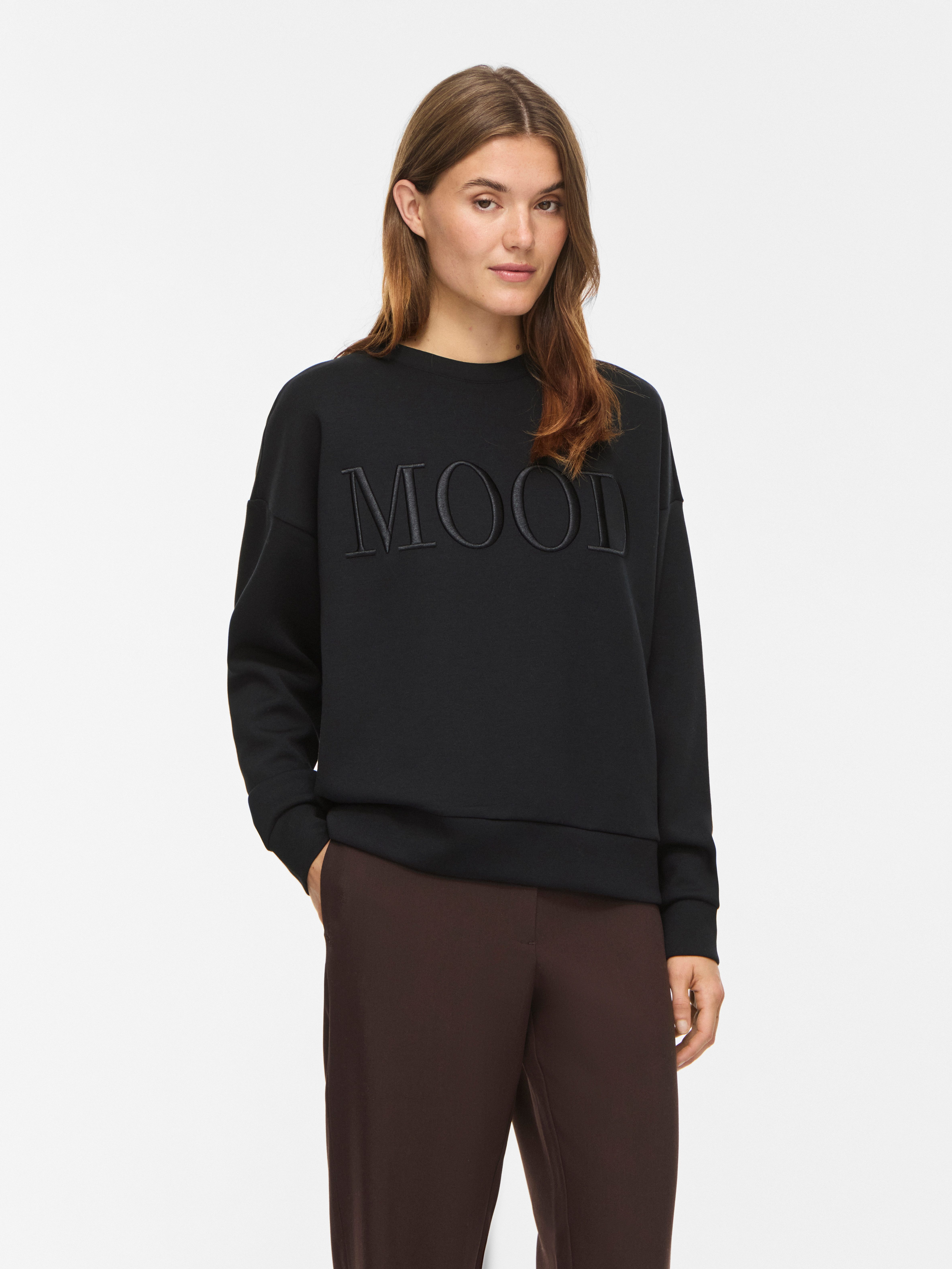 Vila Sweater VIREFLECT MOOD EMB L/S SWEAT TOP/R/3 Materialmix, loose fit