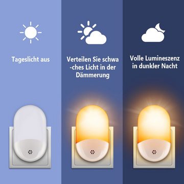 GelldG LED Nachtlicht Nachtlicht Steckdose mit Dämmerungssensor Warm weiß