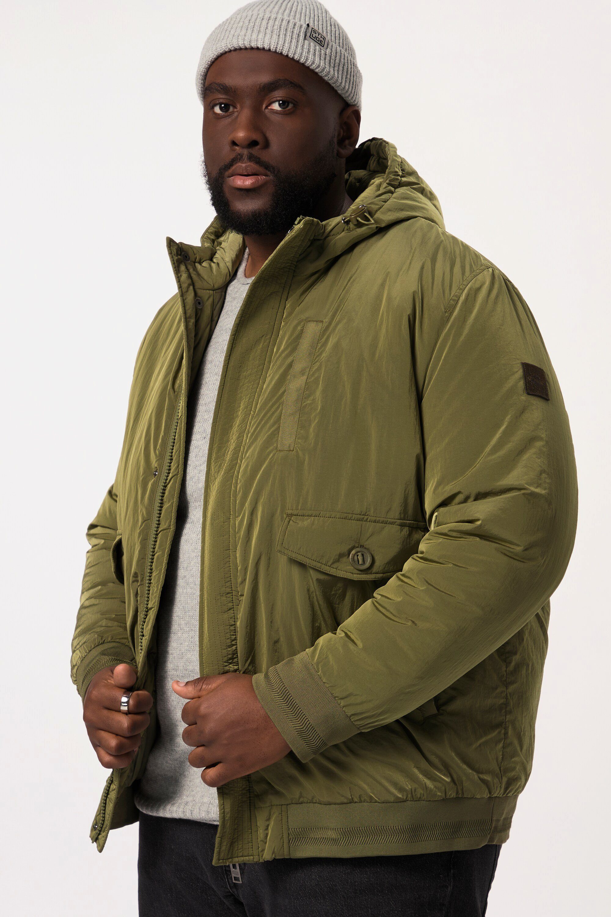 Funktionsjacke STHUGE Bomberjacke Kapuze 2-Wege-Taschen bis 8 XL