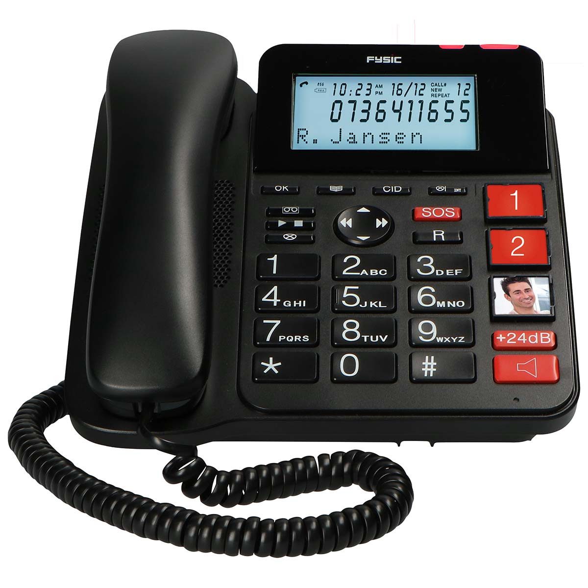 Fysic FX3960 Seniorentelefon (Mobilteile: 1, DECT 1.8Ghz, SOS-Paniktaste, Freisprechfunktion, großes Display, einfache Bedienung)