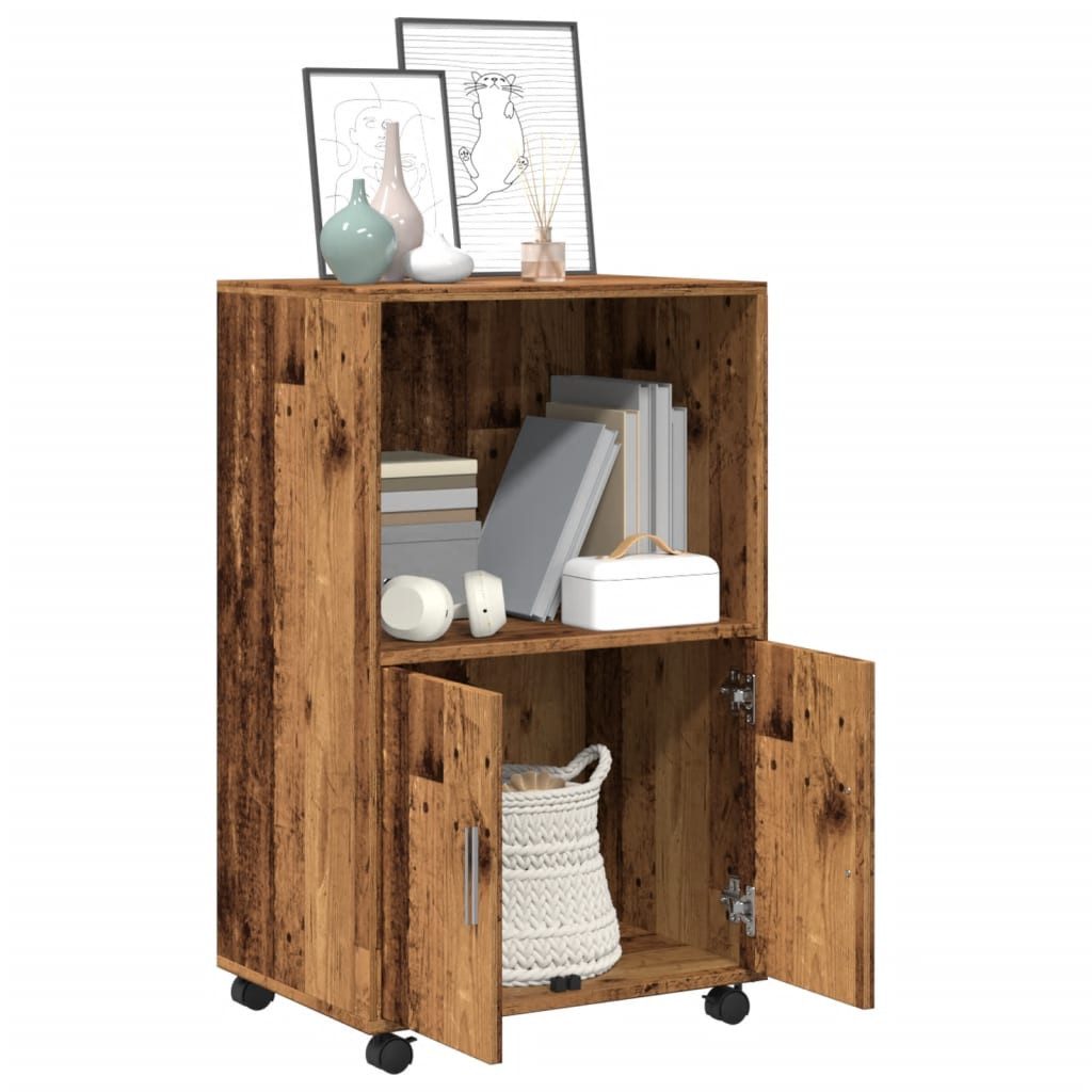 vidaXL Sideboard Rollschrank Altholz-Optik 55x40x91 cm günstig online kaufen