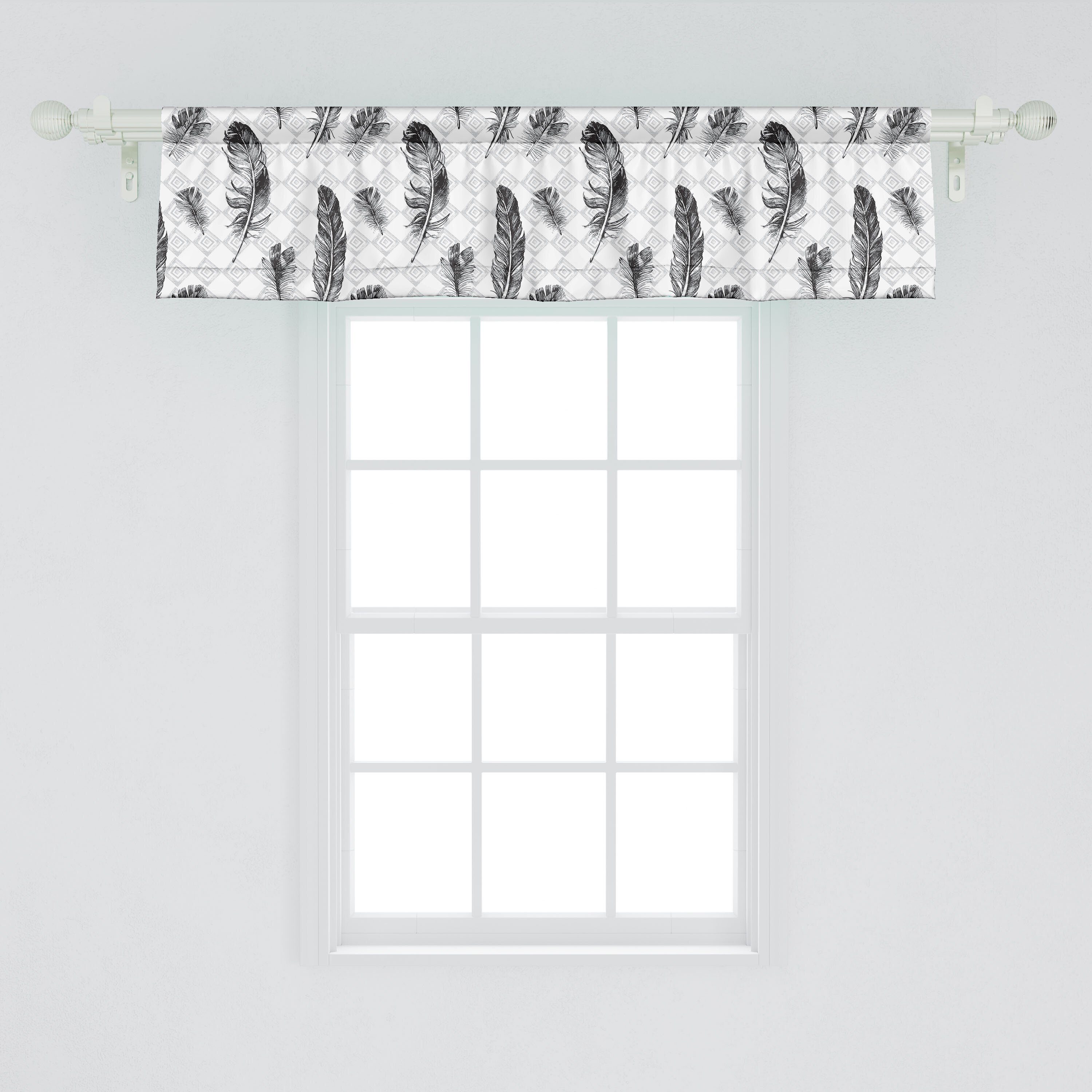 Vorhang Feder Schlafzimmer mit Gothic Grunge Volant Dekor für Microfaser, Abakuhaus, Scheibengardine Küche Geometrische Stangentasche,