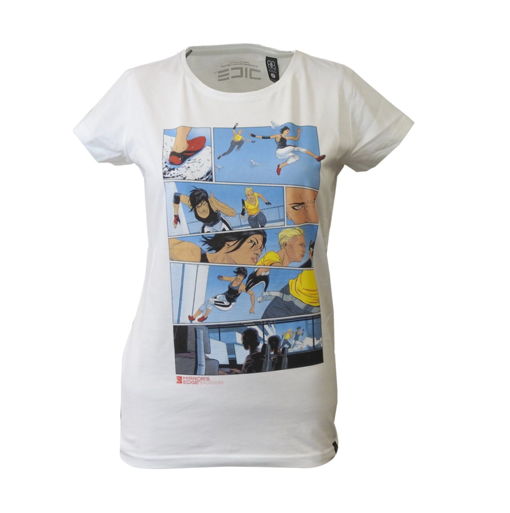 Gozoo T-Shirt Mirror's Edge ME Damen weiss Comic Baumwolle Freizeit TShirt günstig online kaufen