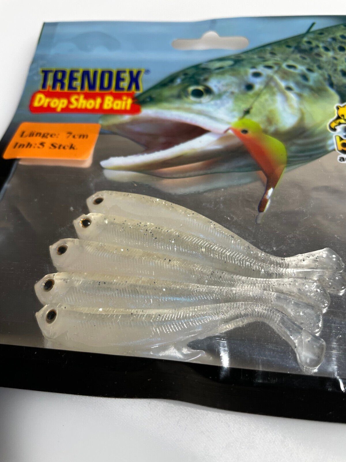 Behr Kunstköder 5 Drop Shot Köder - Trendex Drop Shot Bait 7cm Barsch Forellenköder