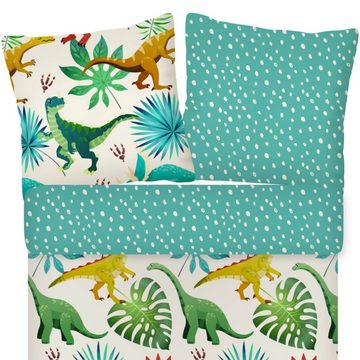 Kinderbettwäsche Dinosaurierland Trendy Bedding, ESPiCO, Renforcé, 2 teilig, Tyrannosaurus rex, Brachiosaurus, Stegosaurus