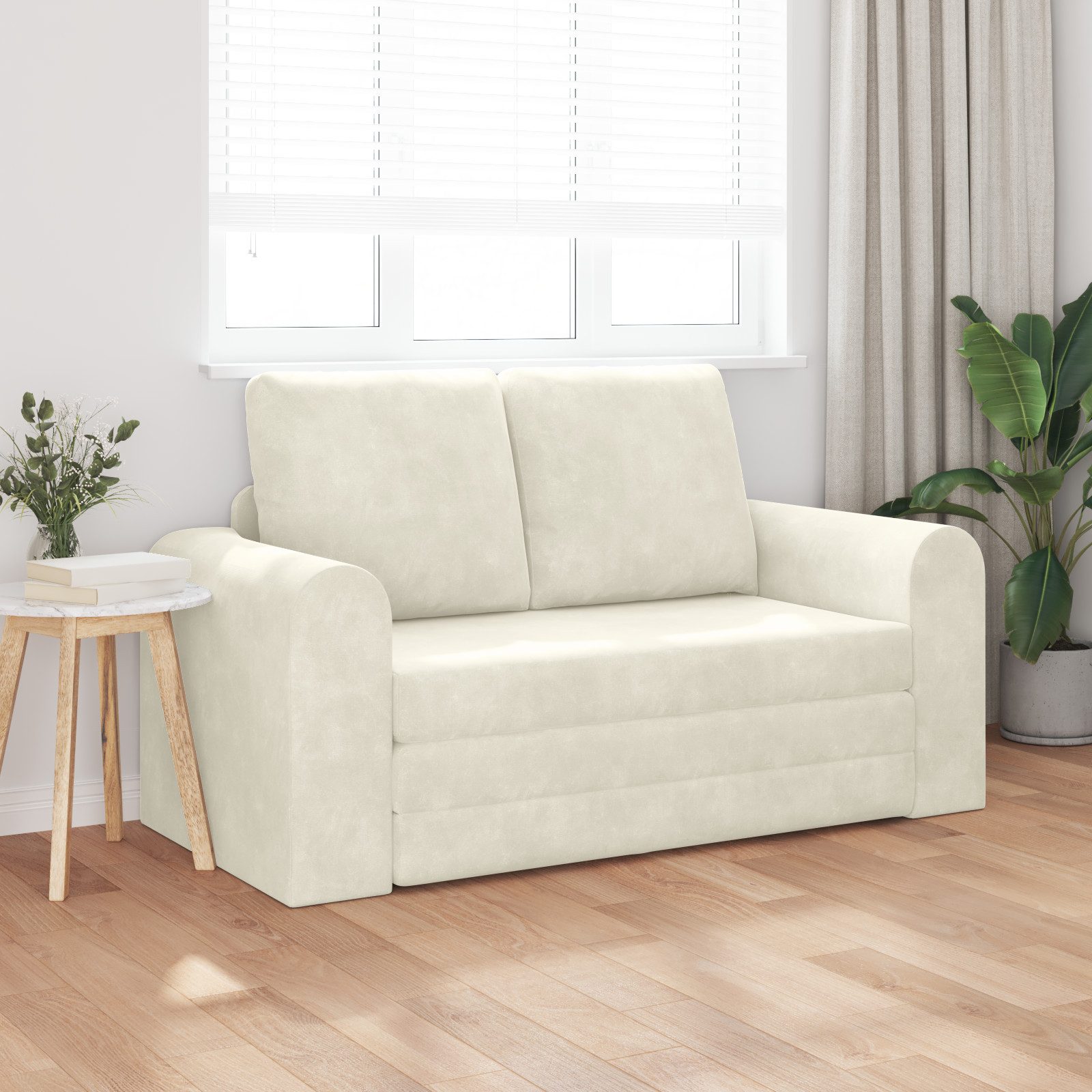 vidaXL Sofa Boden Schlafsofa 2-in-1 Creme günstig online kaufen
