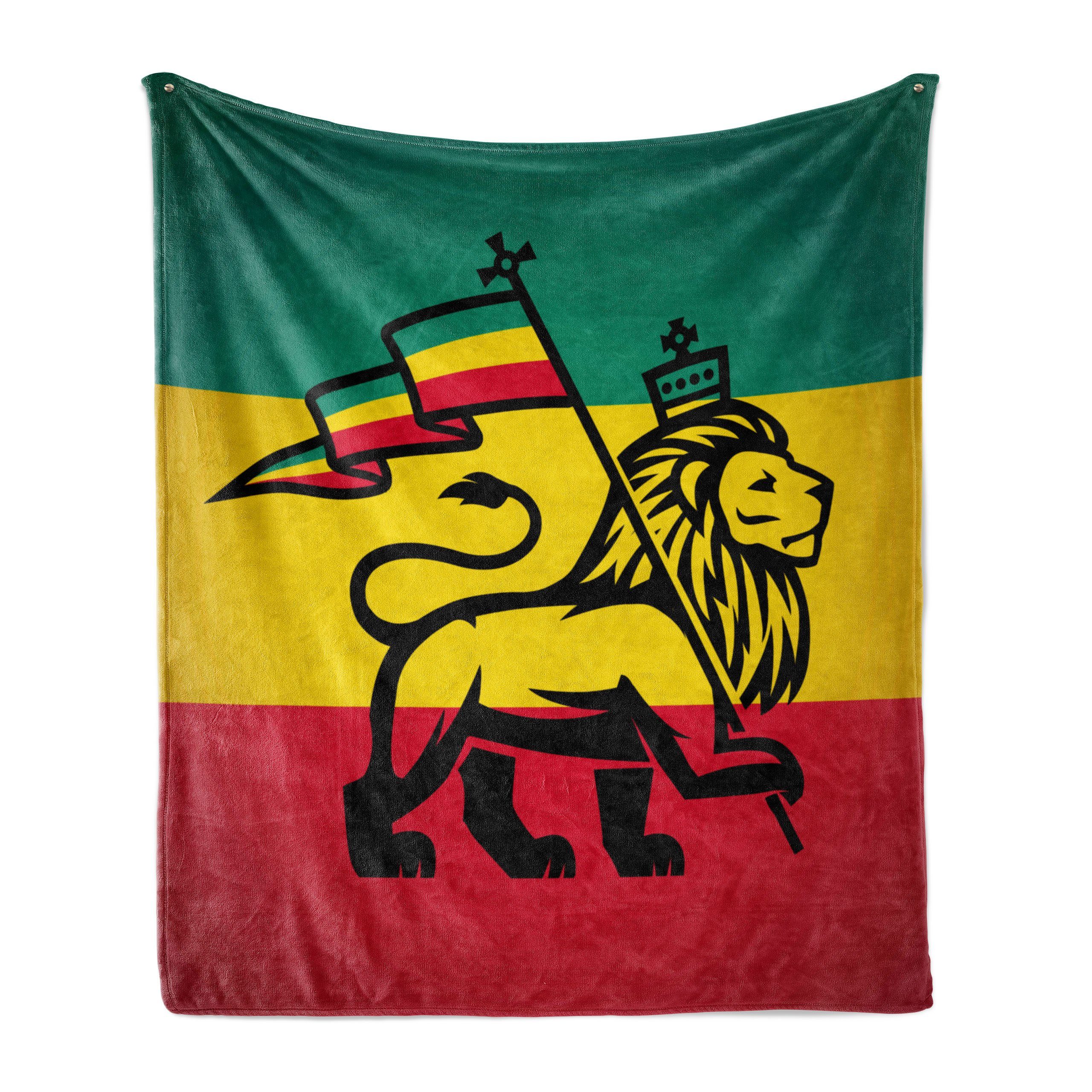 Wohndecke Gemütlicher Plüsch für den Innen- und Außenbereich, Abakuhaus, Rasta Judah Lion Rastafari Flagge