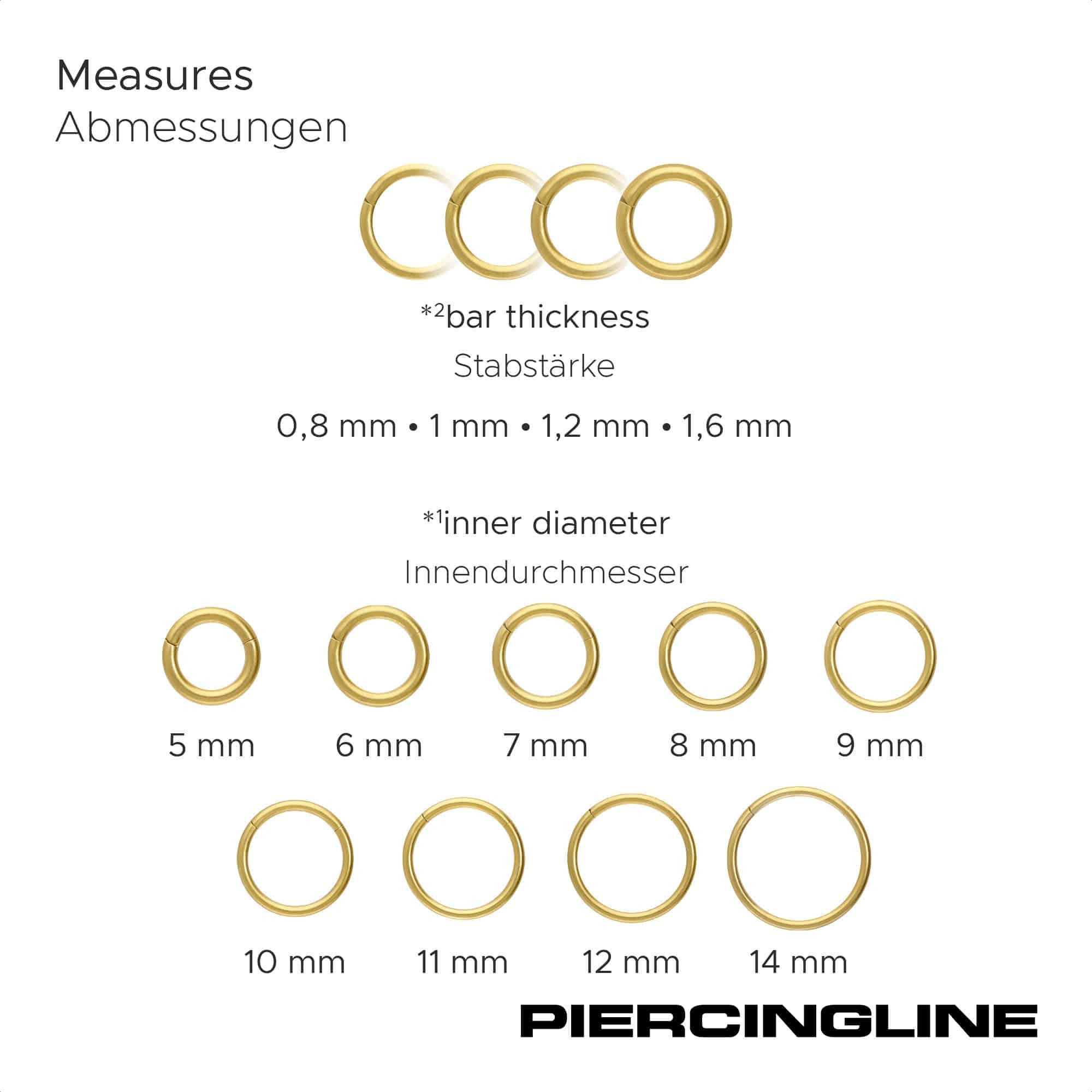 PIERCINGLINE Nasenpiercing Titan Segmentring Clicker MATT Ohrpiercing Septum Nase (Clicker, 1-tlg), Ohrpiercing für Conch, Helix, Tragus, Daith, Lobe
