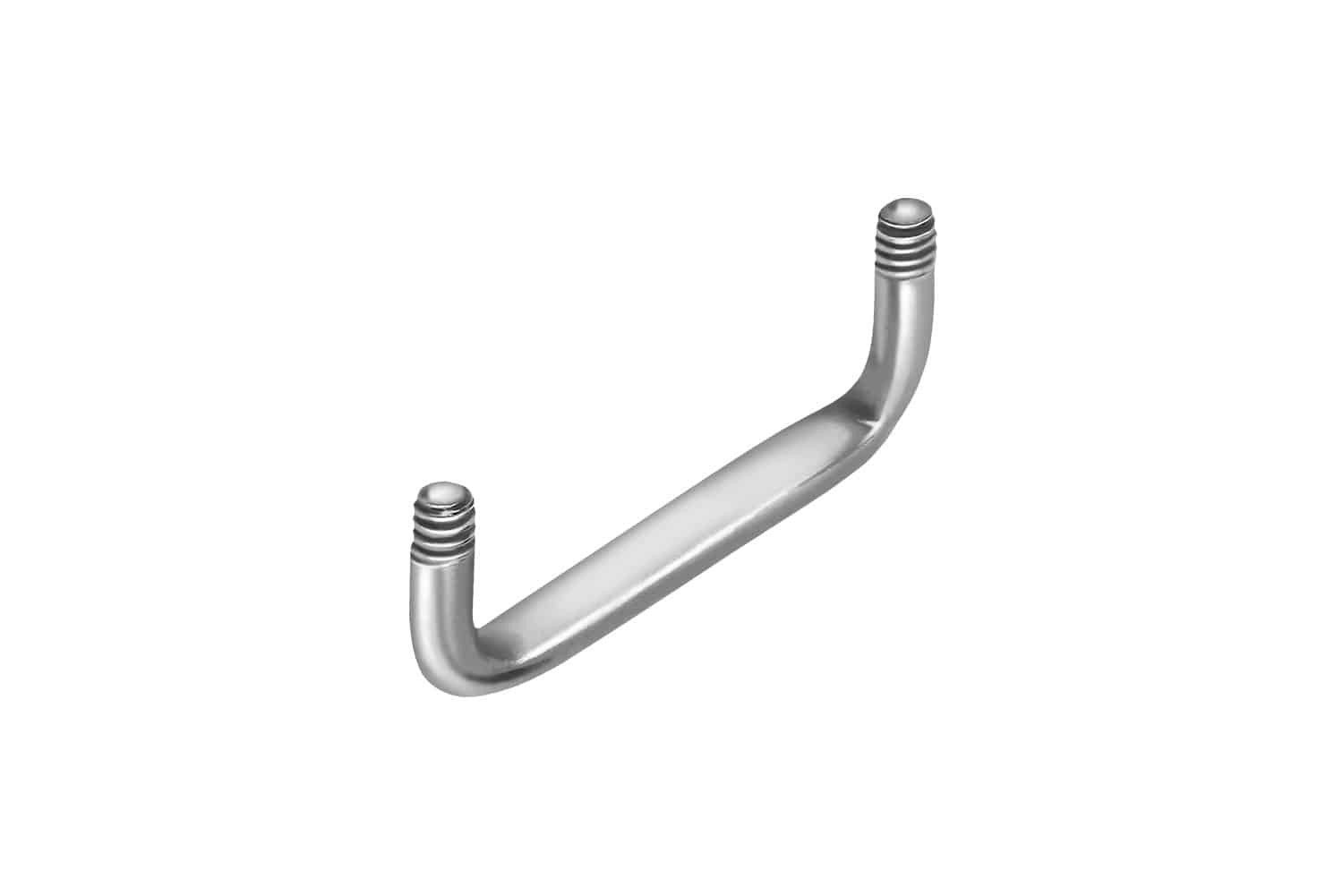 Brustwarzenpiercing Titan Surface Barbell FLACH (90 Grad) ohne Kugeln