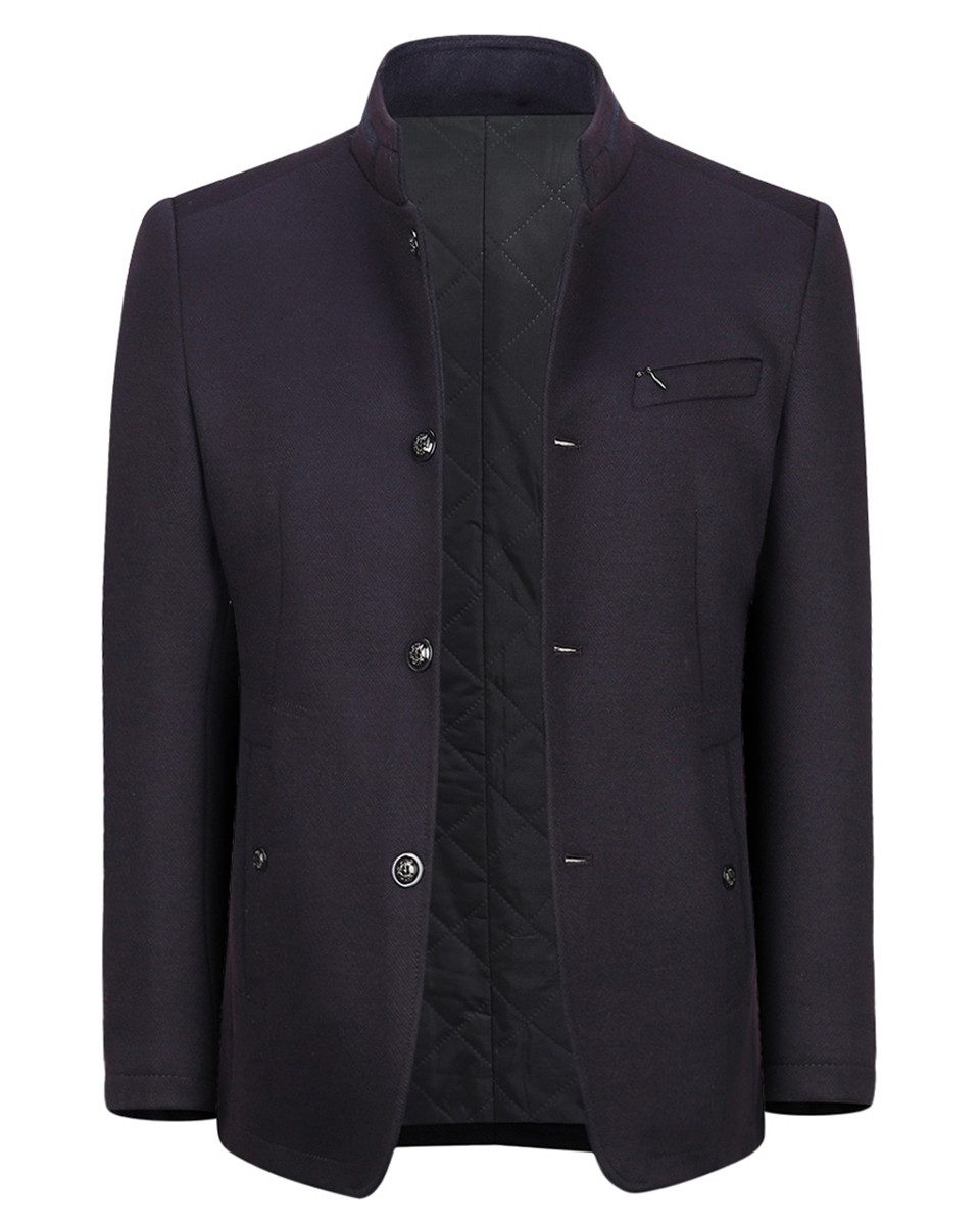 Allthemen Kurzmantel Herren Manteljacke mit Stehkragen Wollmantel Winter Bu günstig online kaufen