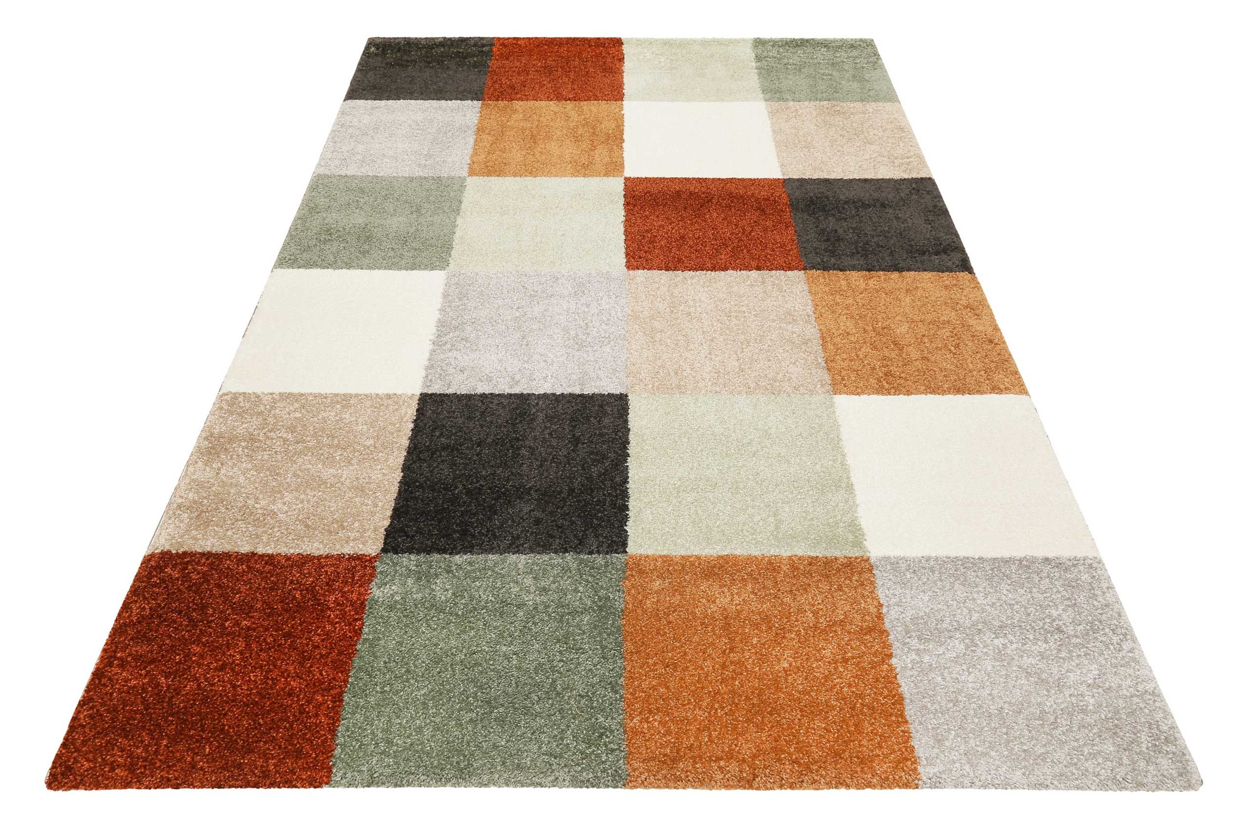 Esprit Teppich California, rechteckig, Höhe: 13 mm, Kurzflorteppich, Modern, kariert, gewebt, farbig, stilvoll, farbenfroh
