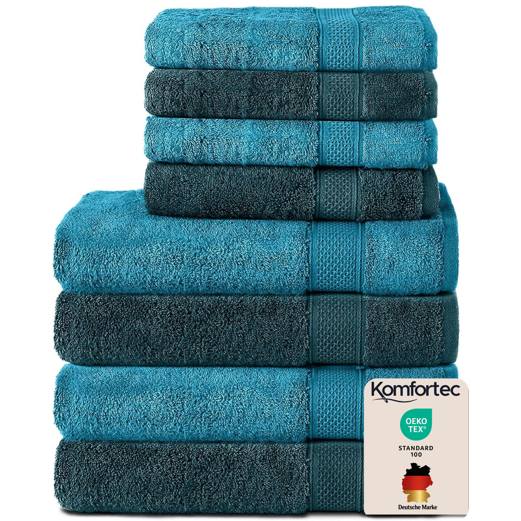 Komfortec Handtuch Set aus 100% Baumwolle, 4 Handtücher 50x100 cm und 4 Bad günstig online kaufen