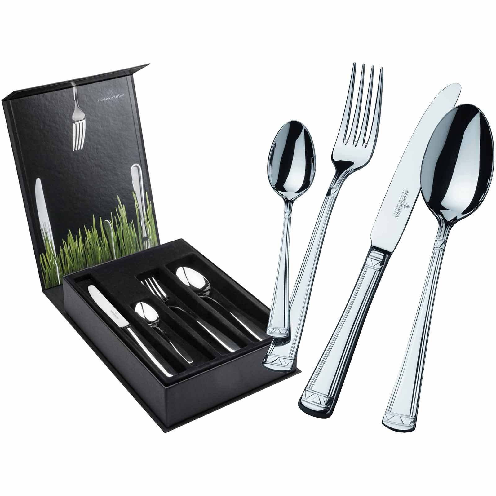 Picard & Wielpütz Solingen Besteck-Set Aradena Tafelbesteck inkl. Besteckbox 24er Set (24-tlg), Metall, Spülmaschinengeeignet