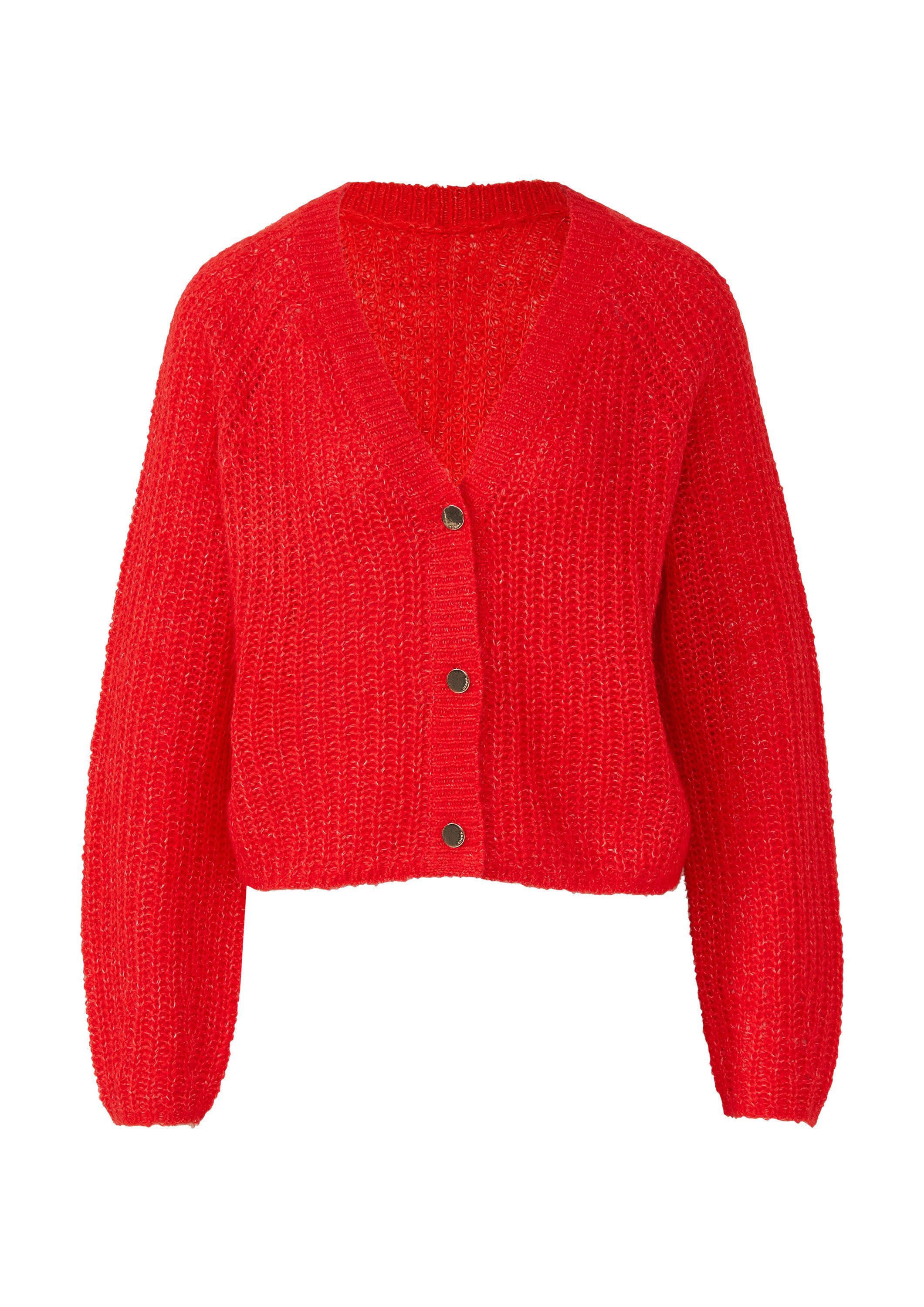 comma Cardigan Strickjacke Lockerer Cardigan aus Alpakamix