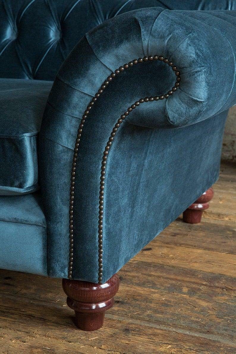 JVmoebel Chesterfield-Sofa, Sofa Luxus Textil Couch Chesterfield Sofas