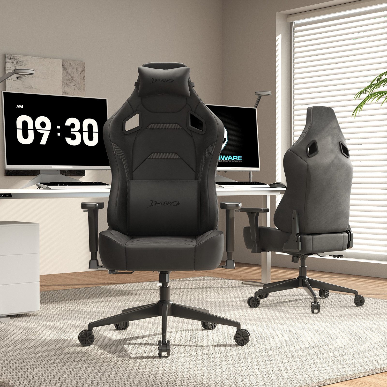 Devoko Gaming-Stuhl Luxuriöser Wildlederimitat,Ergonomisch & Großzügigem Si günstig online kaufen