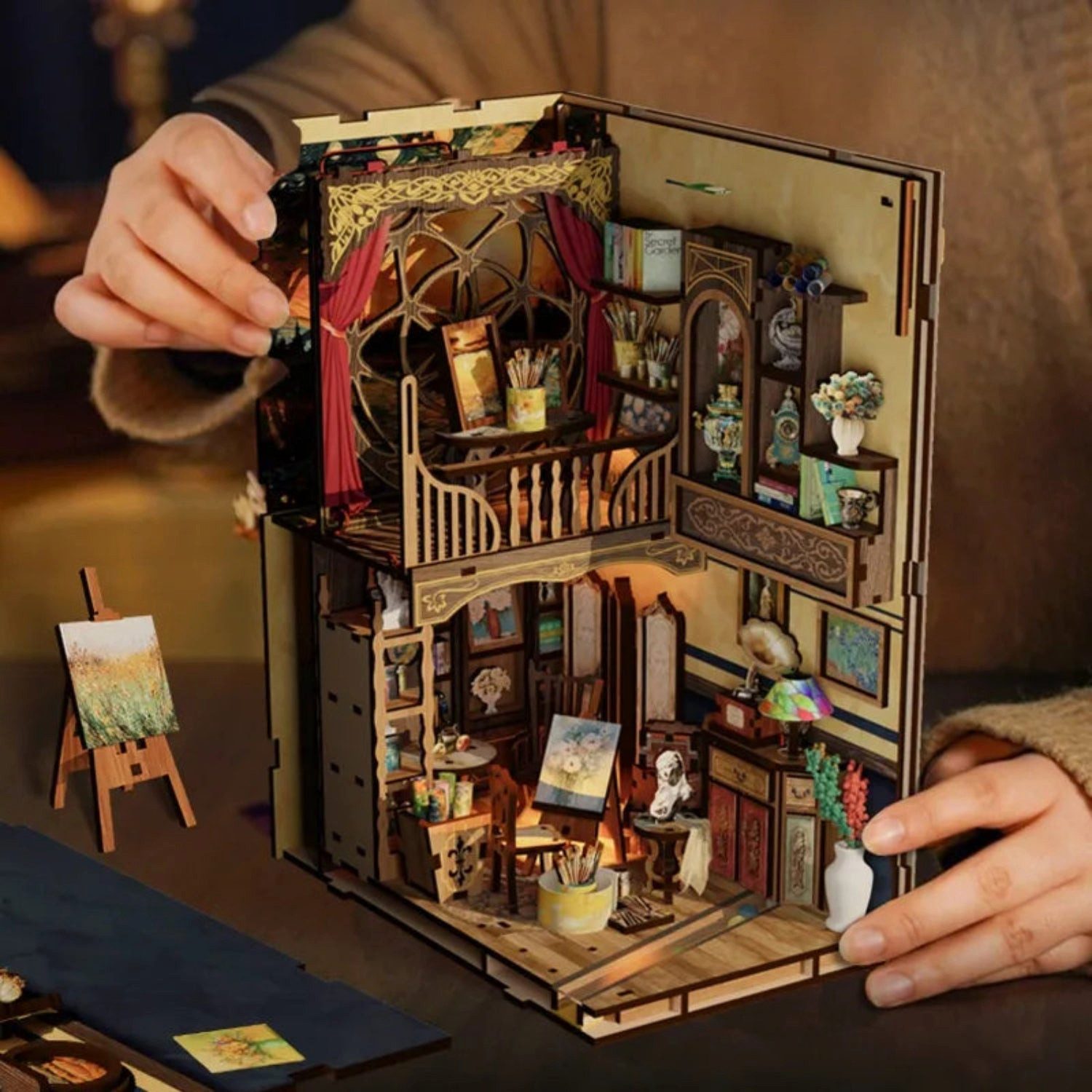 MagicHolz 3D-Puzzle MagicHolz A World within the Frame ? Van Gogh Book Nook, 344 Puzzleteile