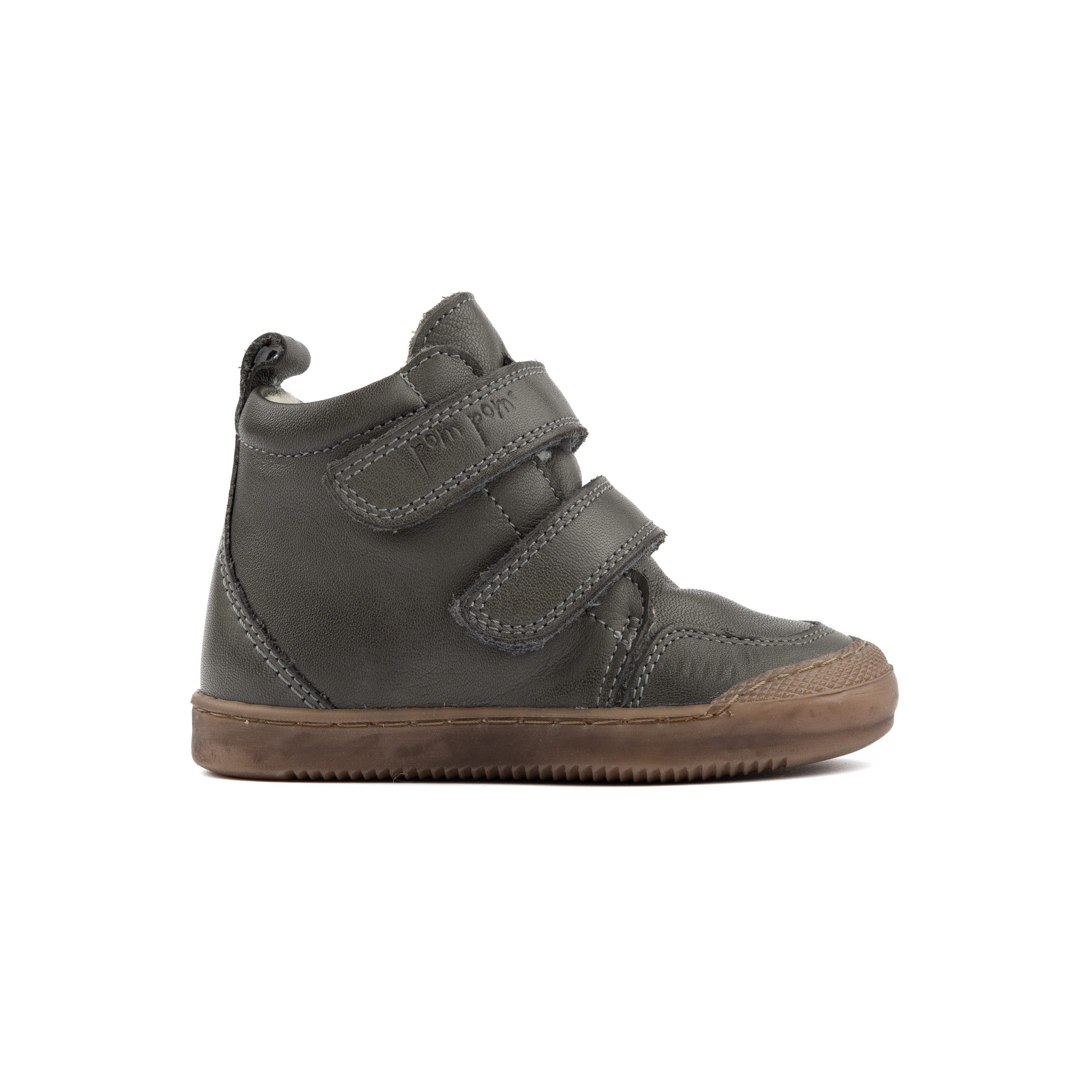 pom pom Pom Pom Stiefel Leder Wolle Stiefelette