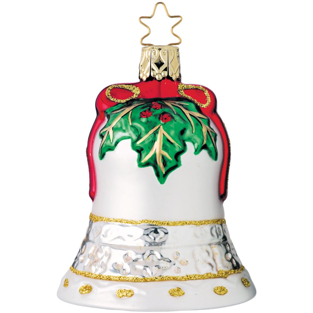 Christbaumschmuck Glocke mundgeblasen, INGE-GLAS® (1-tlg), Weihnachtsglocke handbemalt 8cm