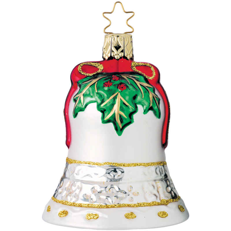 INGE-GLAS® Christbaumschmuck Weihnachtsglocke 8cm Glocke (1-tlg), mundgeblasen, handbemalt
