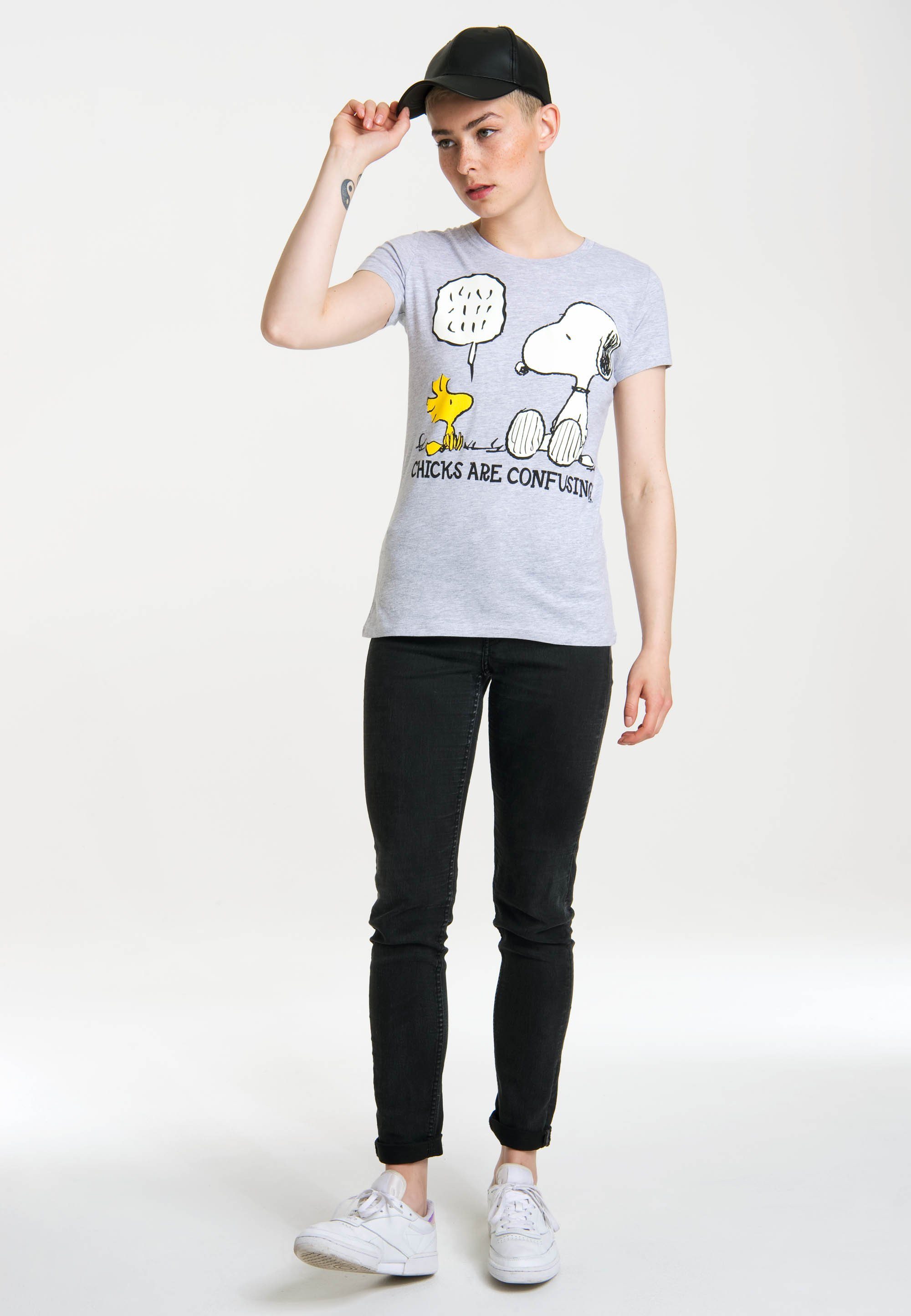 LOGOSHIRT T-Shirt Snoopy - Peanuts Snoopy-Frontprint mit niedlichem