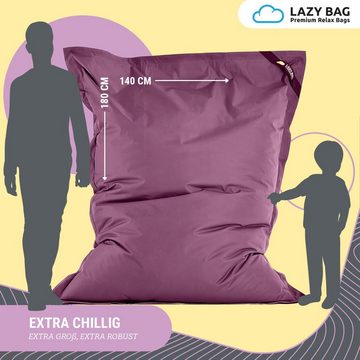 LazyBag Sitzsack Indoor & Outdoor XXL Riesensitzsack (Sitzkissen Bean-Bag, Nylon Bezug), 180 x 140 cm