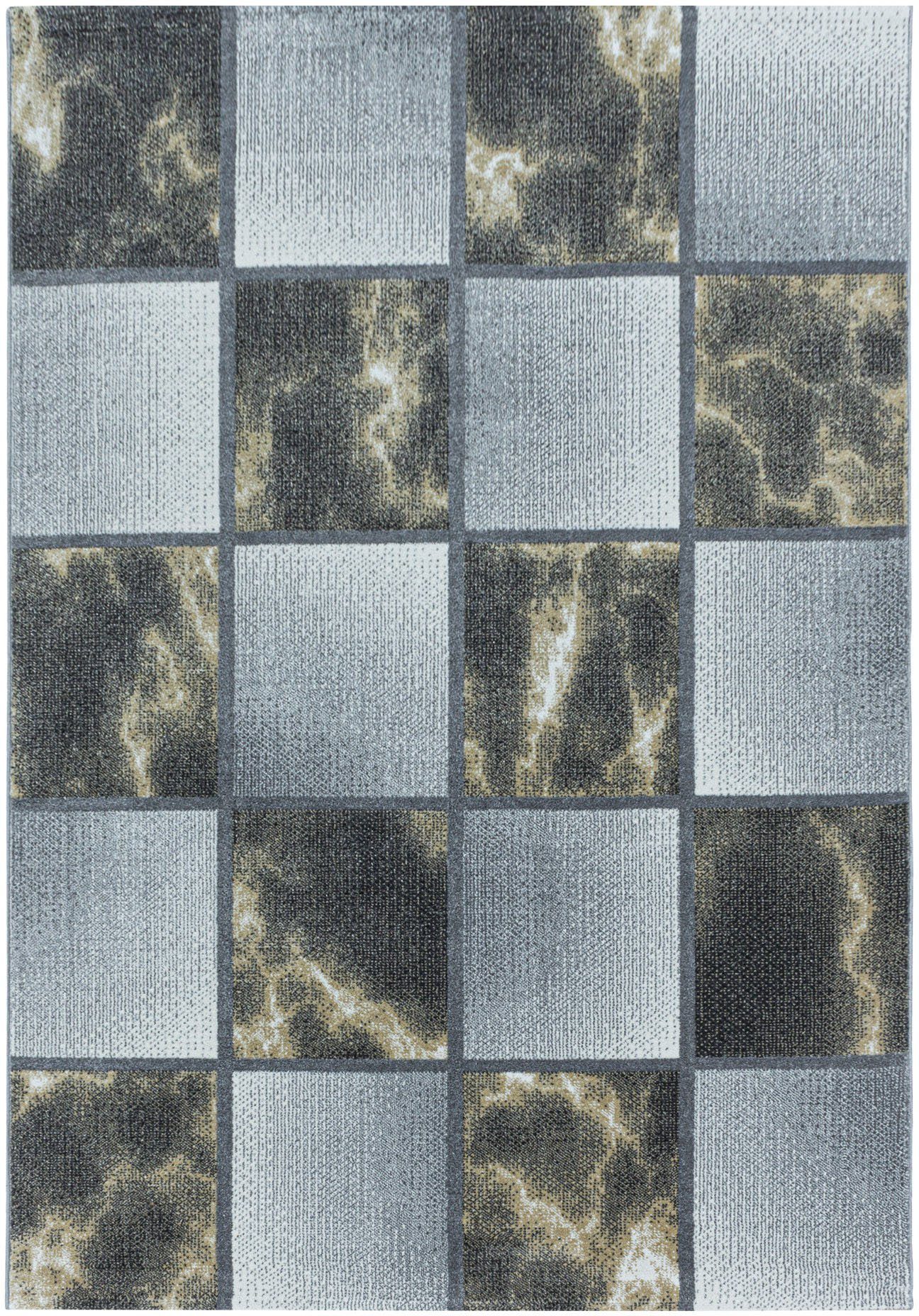 Ayyildiz Teppiche Teppich OTTAWA 4201, rechteckig, Höhe: 8 mm, Karo Muster, Kurzflor, Wohnzimmer