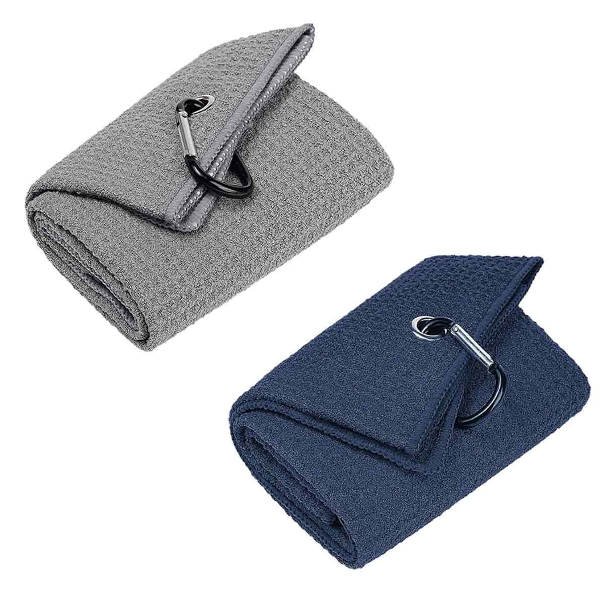 Jormftte Handtücher Golfhandtuch Golf Fold Dunkelblau+hellgrau Sporthandtuch Handtuch Microfaser Handtücher