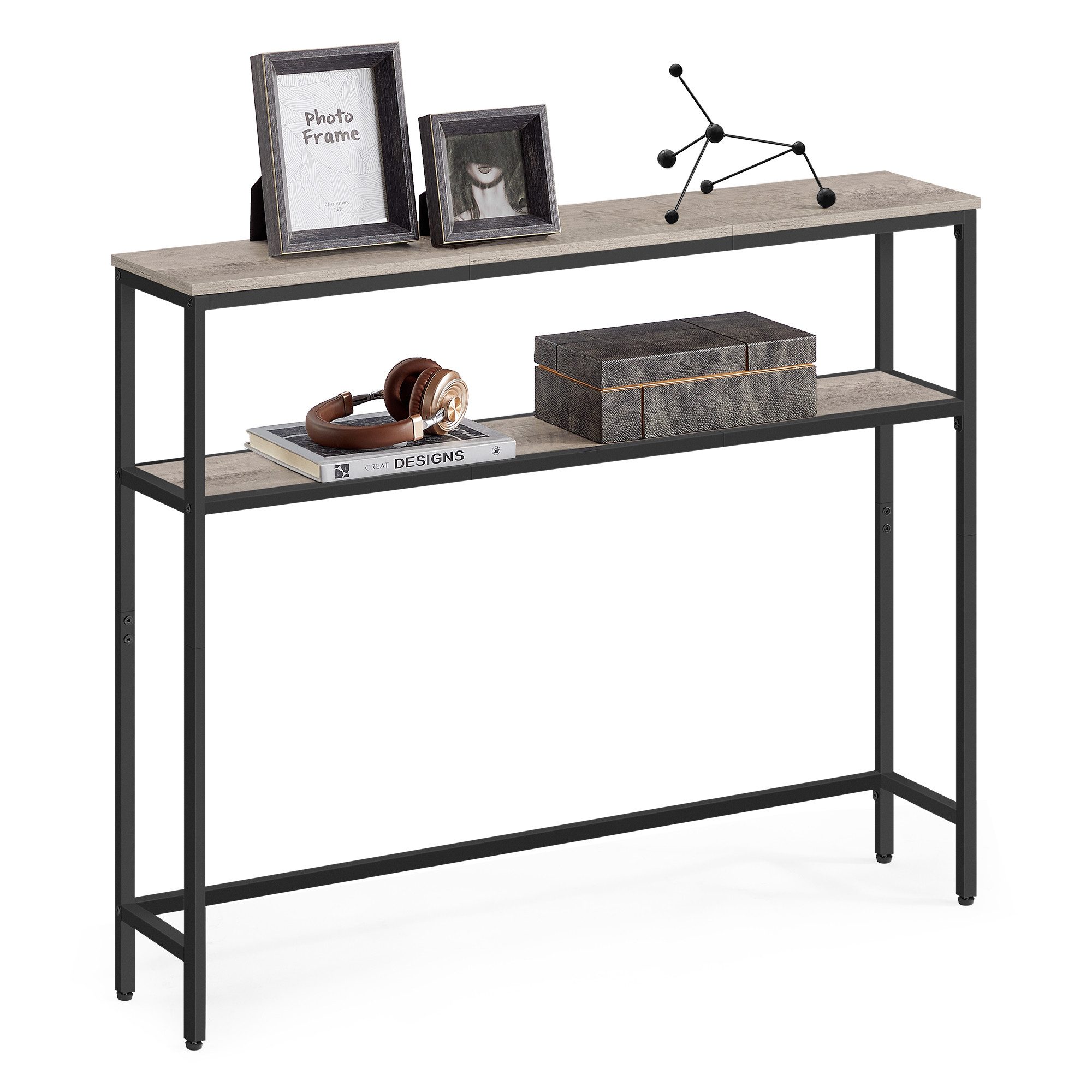 VASAGLE Konsolentisch, Konsolentisch, schmaler Sofatisch mit 2 Ablagen, 20 günstig online kaufen