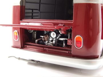 Schuco Modellauto VW T1 b Bus Lowrider rot matt grau Modellauto 1:18 Schuco, Maßstab 1:18