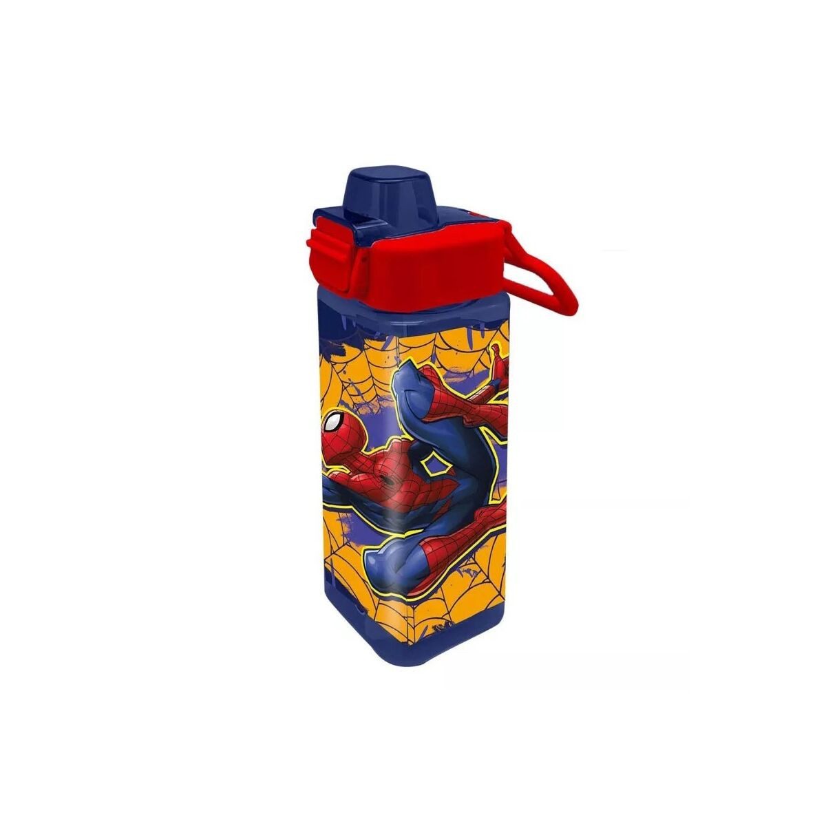 Spiderman Trinkflasche Spiderman Web-Slinger quadratische Plastikflasche 500 ml